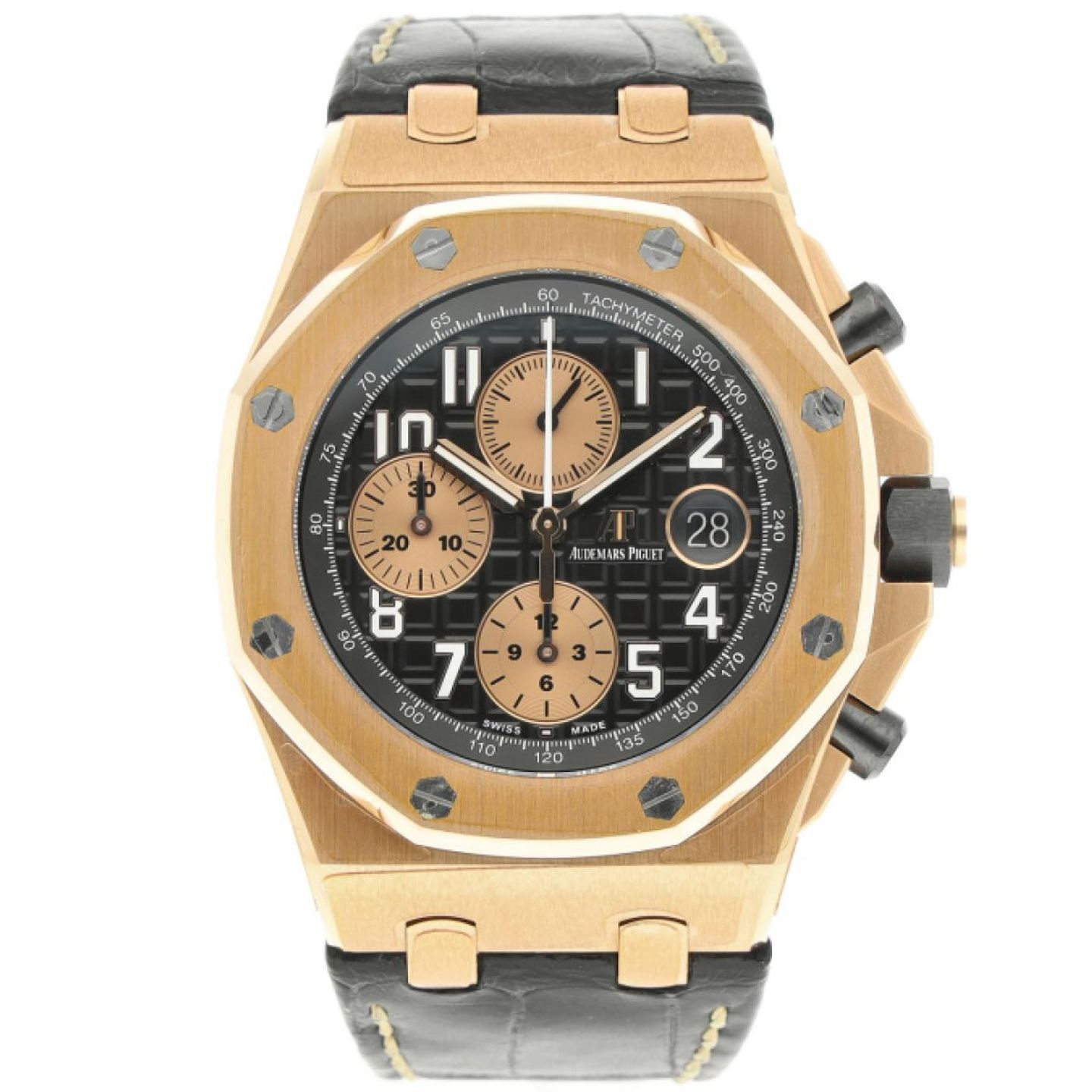 Audemars Piguet Royal Oak Offshore Chronograph 26470OR.OO.A002CR.02 (2021) - Zwart wijzerplaat 42mm Roségoud (1/8)