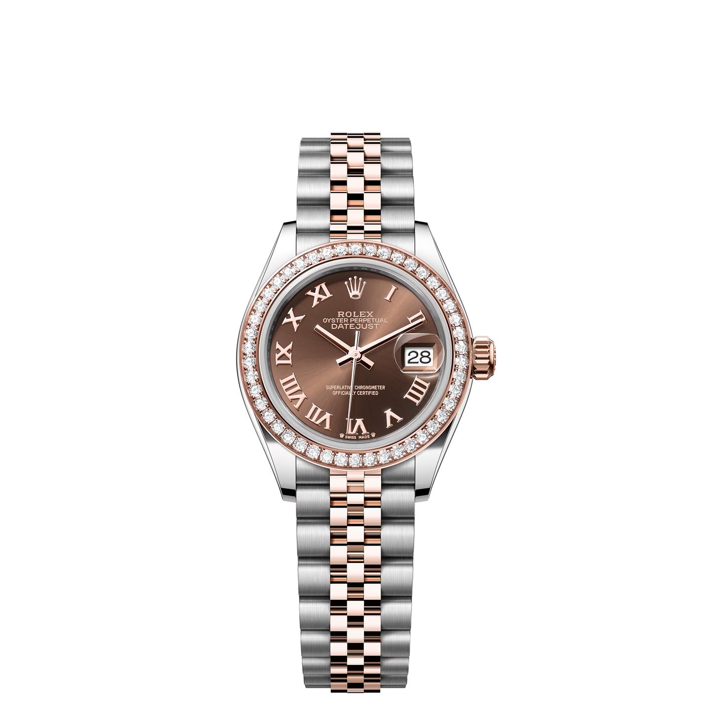 Rolex Lady-Datejust 279381RBR (2024) - Bruin wijzerplaat 28mm Staal (1/1)