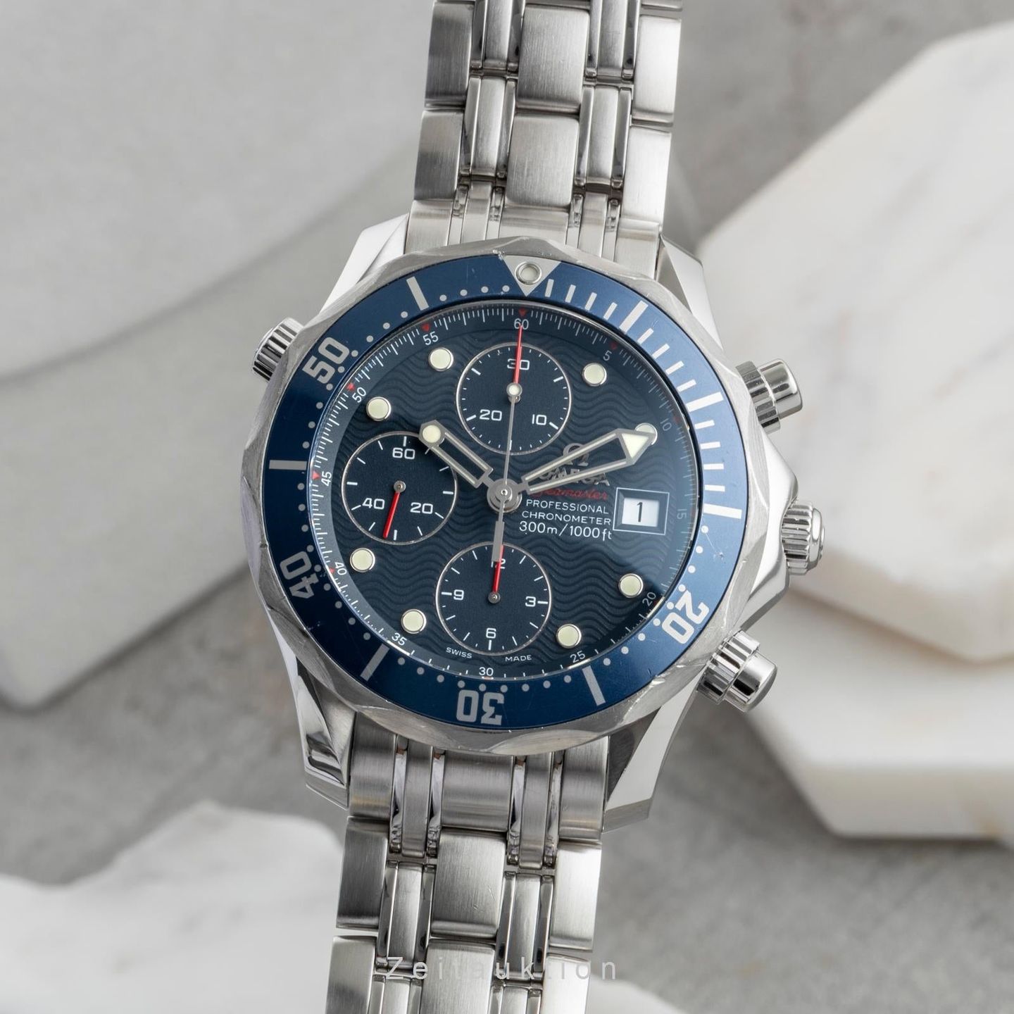 Omega Seamaster Diver 300 M 2225.80.00 (Unknown (random serial)) - Blue dial 42 mm Steel case (1/8)