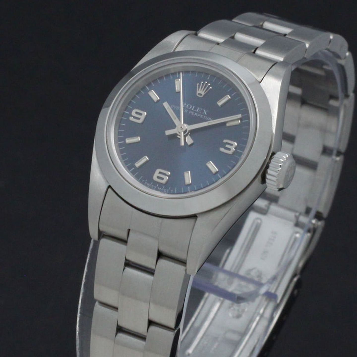 Rolex Oyster Perpetual 67180 (1998) - Blauw wijzerplaat 26mm Staal (7/7)