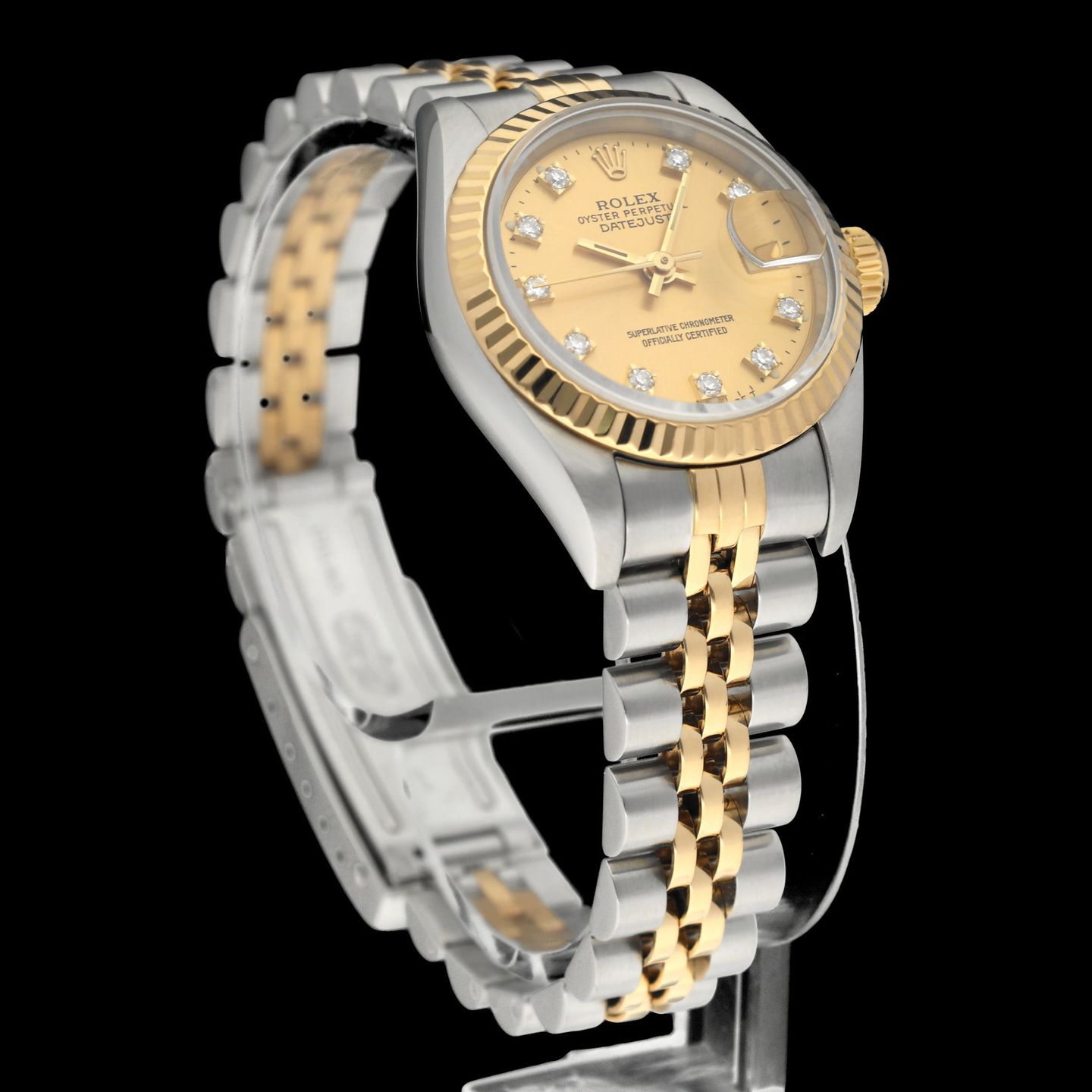 Rolex Lady-Datejust 69173G (1993) - Champagne dial 26 mm Gold/Steel case (6/8)