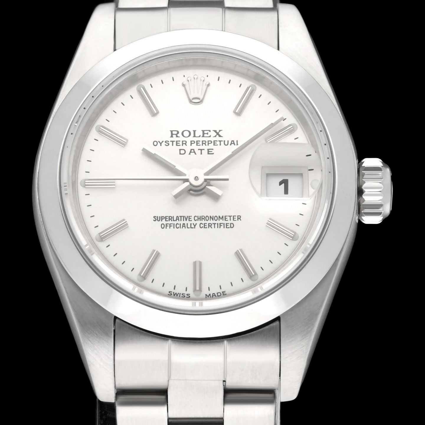 Rolex Oyster Perpetual Lady Date 79160 (2002) - 26mm Staal (1/7)