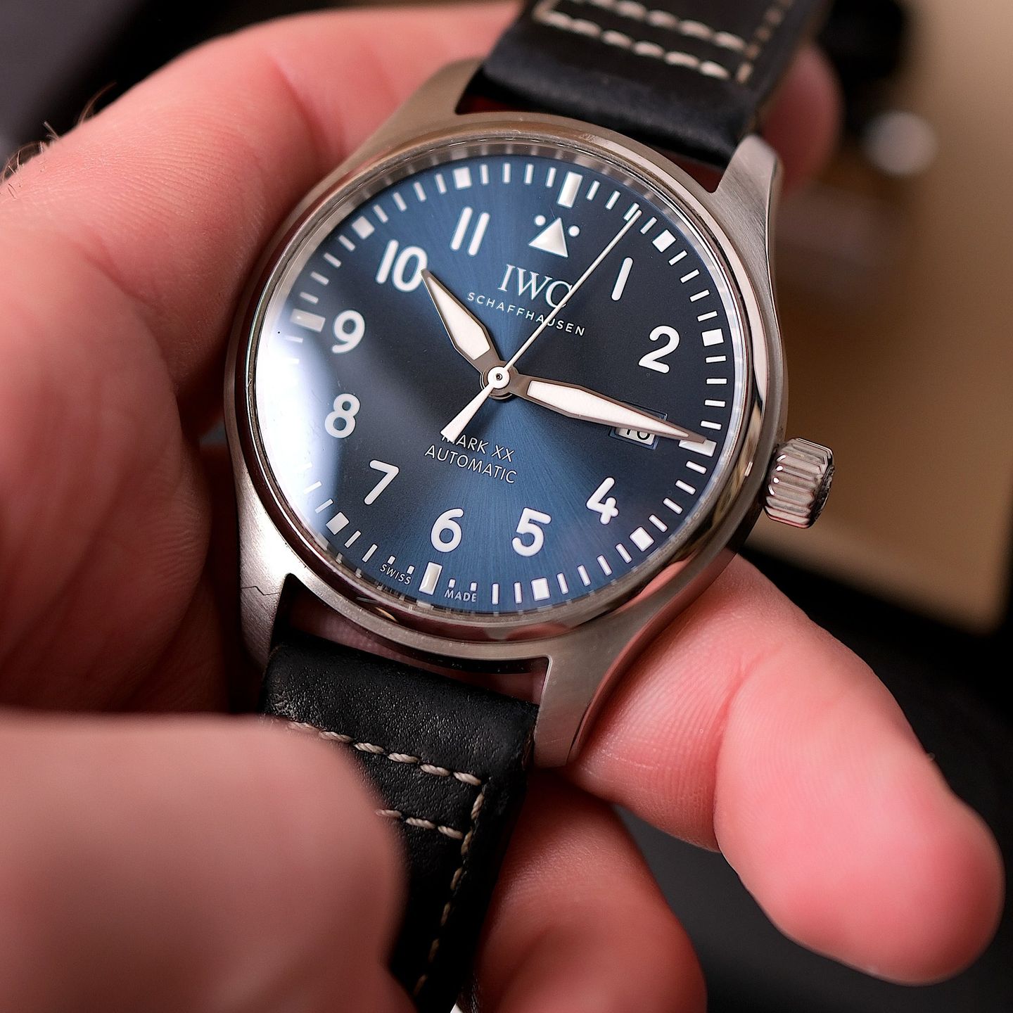 IWC Pilot Mark IW328203 (Unknown (random serial)) - Blue dial 40 mm Steel case (1/4)