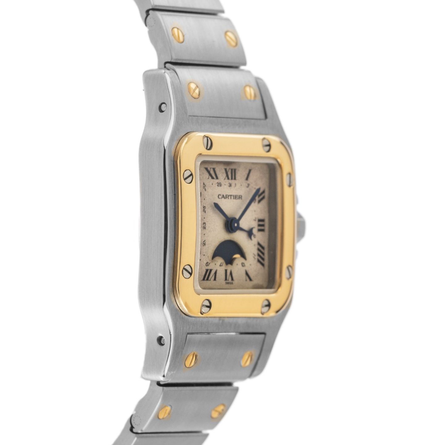 Cartier Santos 119901 (1990) - White dial 29 mm Gold/Steel case (5/8)
