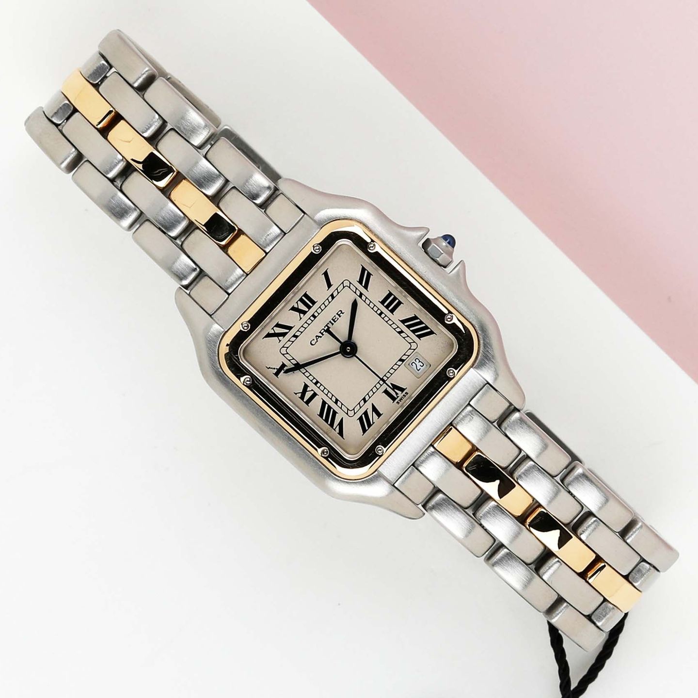 Cartier Panthère 183949 (1989) - Champagne dial 27 mm Gold/Steel case (1/8)