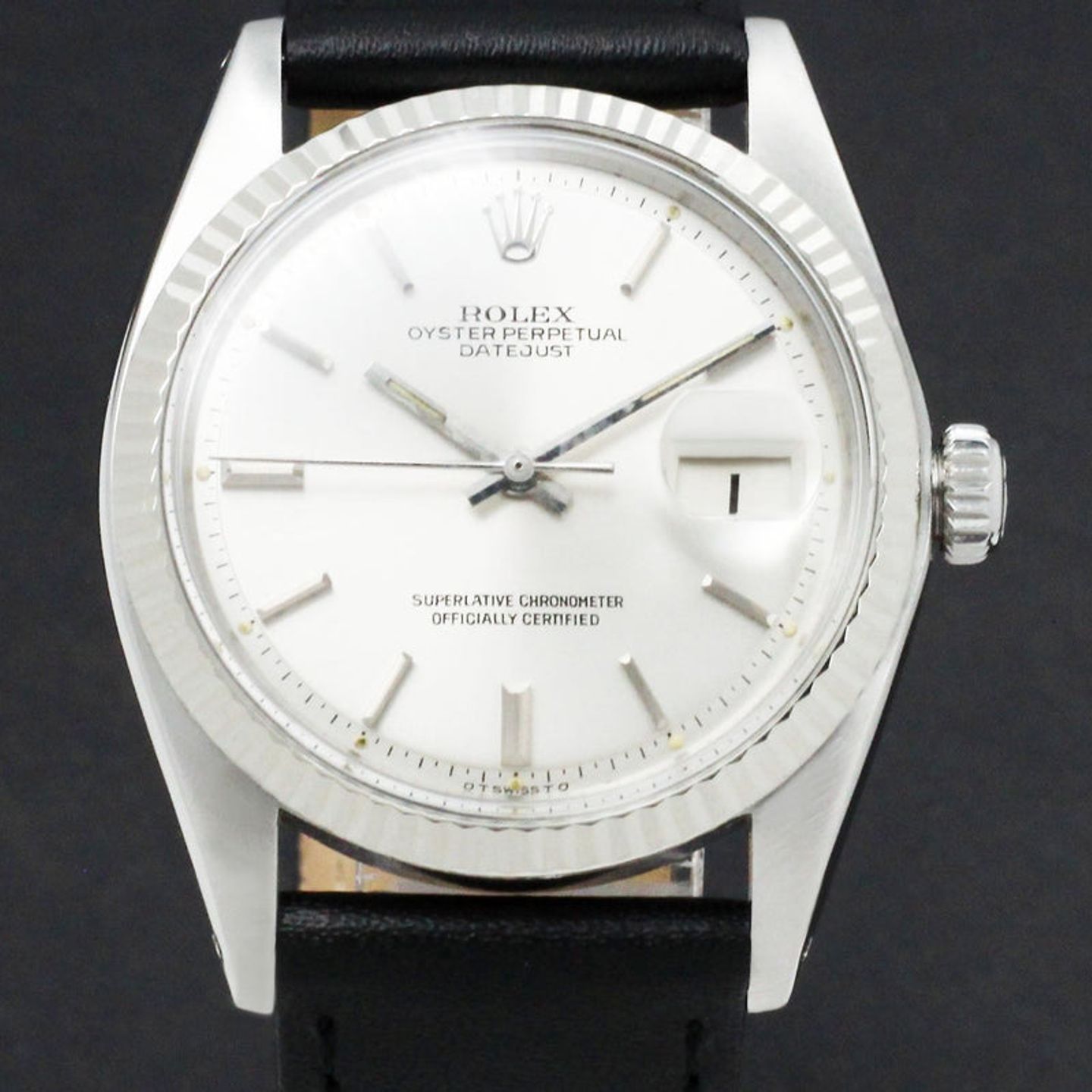 Rolex Datejust 1601 (1973) - Zilver wijzerplaat 36mm Staal (1/7)