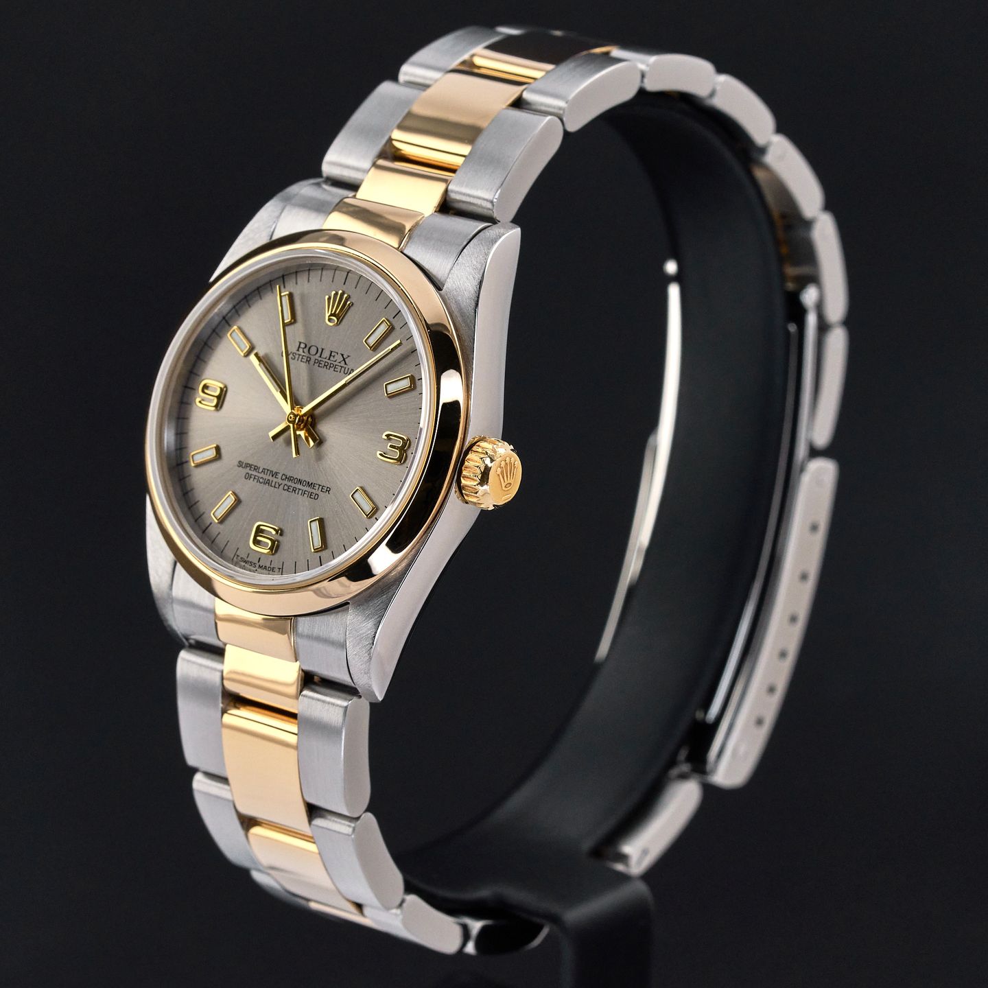 Rolex Oyster Perpetual 31 77483 (1999) - Grey dial 31 mm Gold/Steel case (4/8)