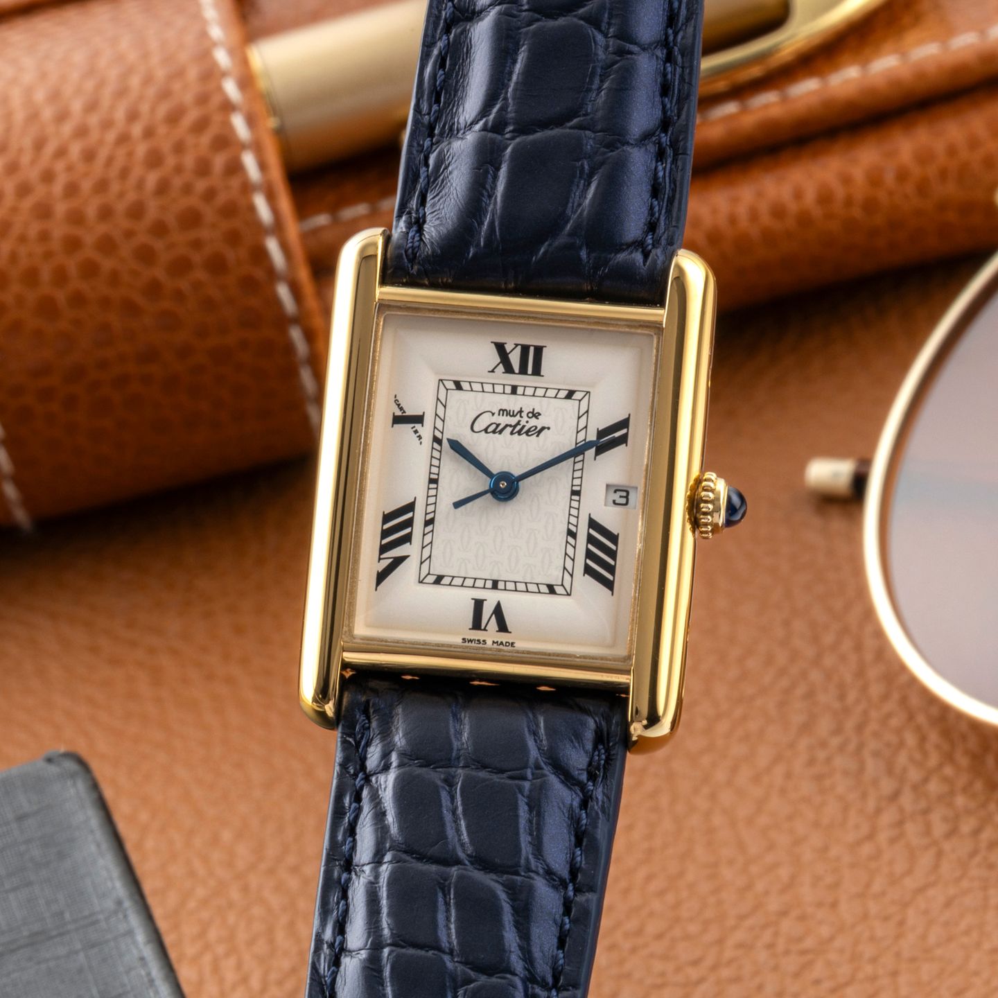 Cartier Tank W1013754 (1999) - White dial Silver case (3/8)