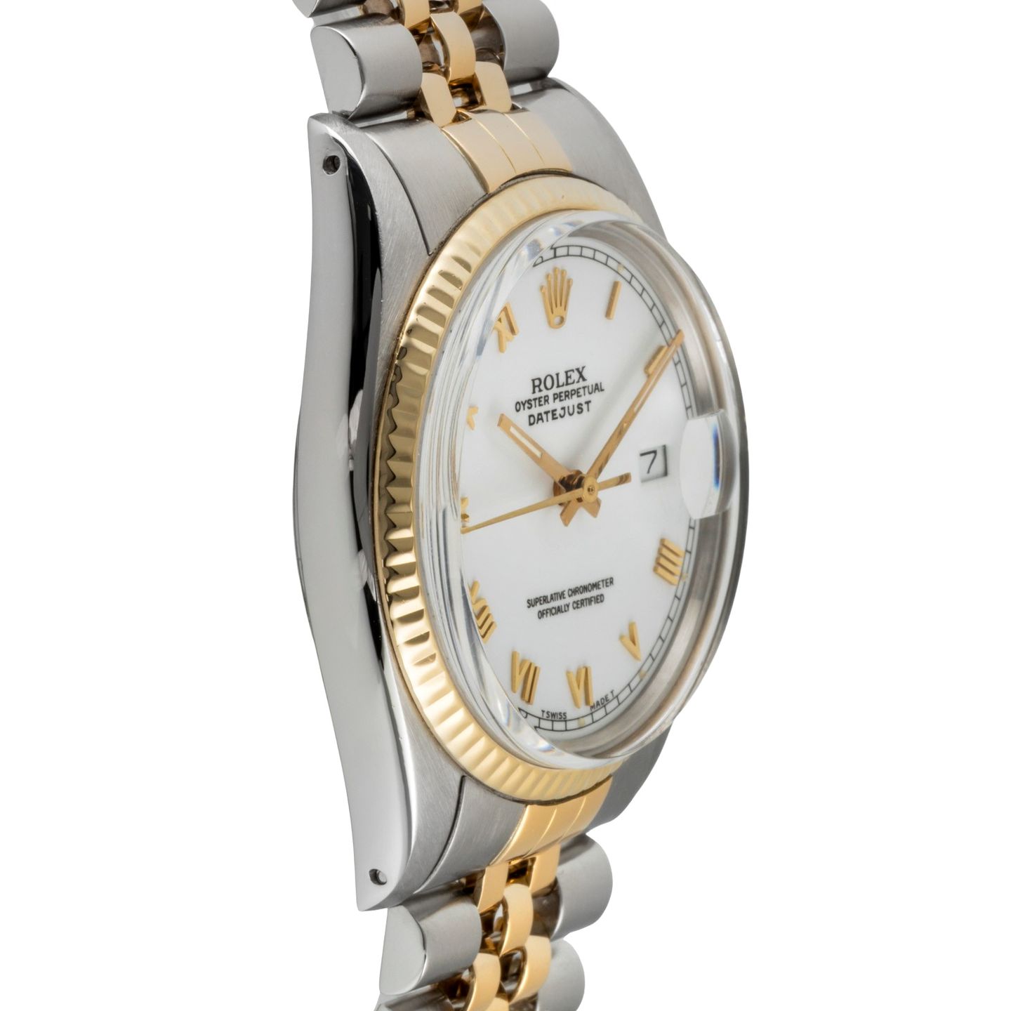 Rolex Datejust 36 16013 (1978) - White dial 36 mm Gold/Steel case (7/8)