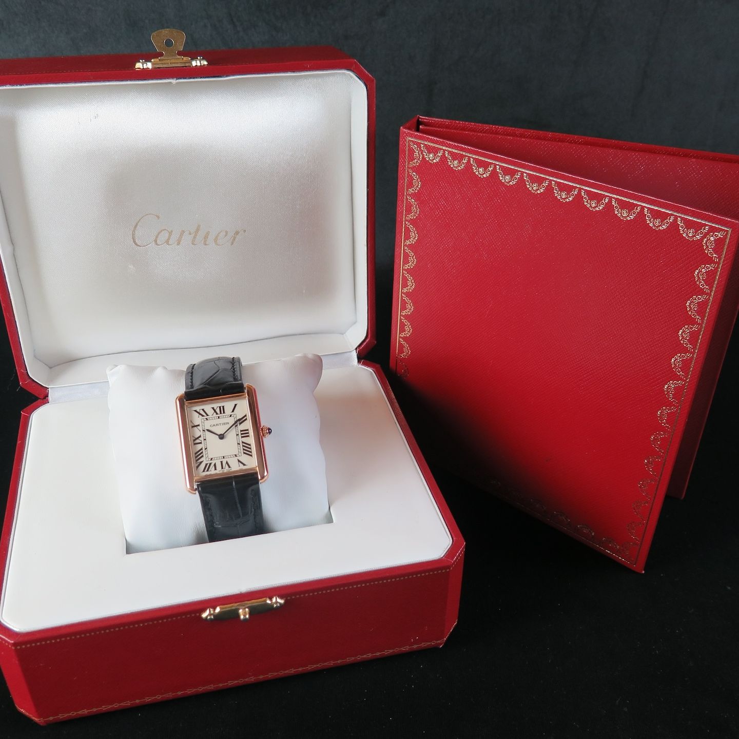 Cartier Tank Solo W5200025 (2016) - Zilver wijzerplaat 35mm Roségoud (8/8)