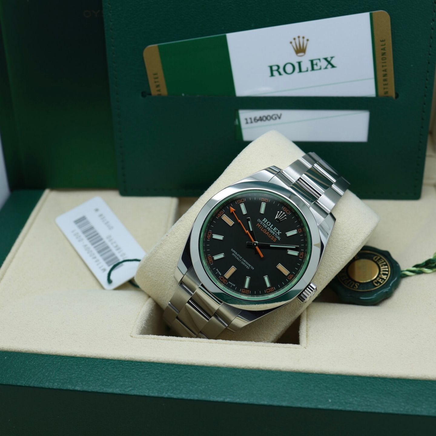 Rolex Milgauss 116400GV (2020) - 40mm Staal (8/8)