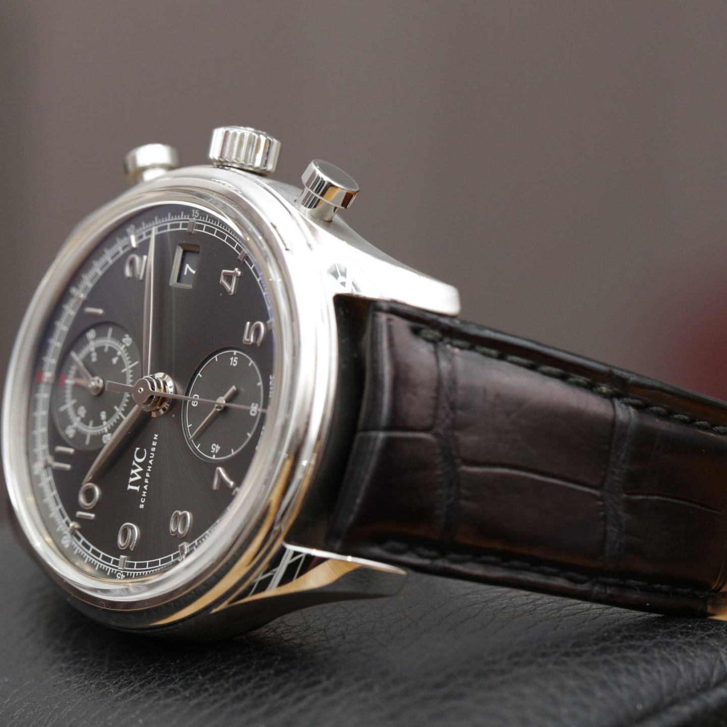 IWC Portuguese Chronograph IW390404 (2014) - Grijs wijzerplaat 42mm Staal (6/7)