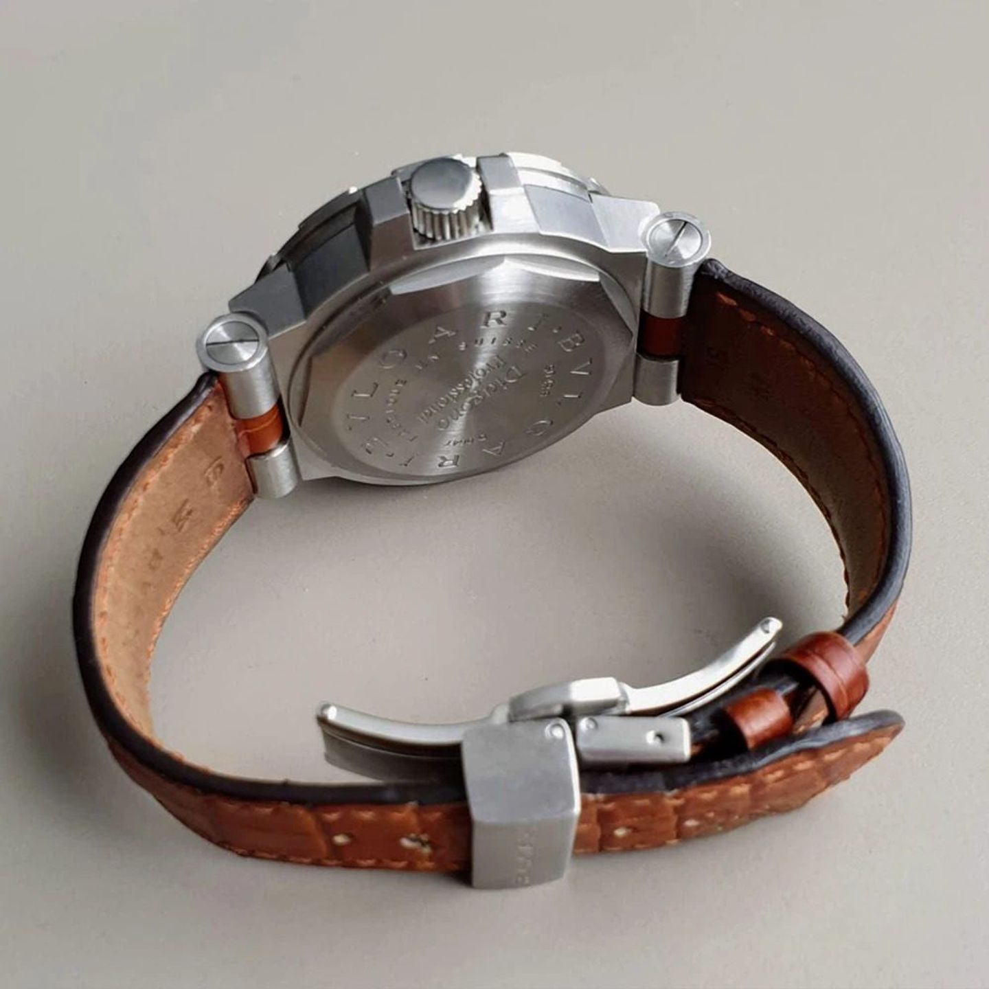 Bulgari Diagono SD42S (Unknown (random serial)) - Black dial 43 mm Steel case (7/8)