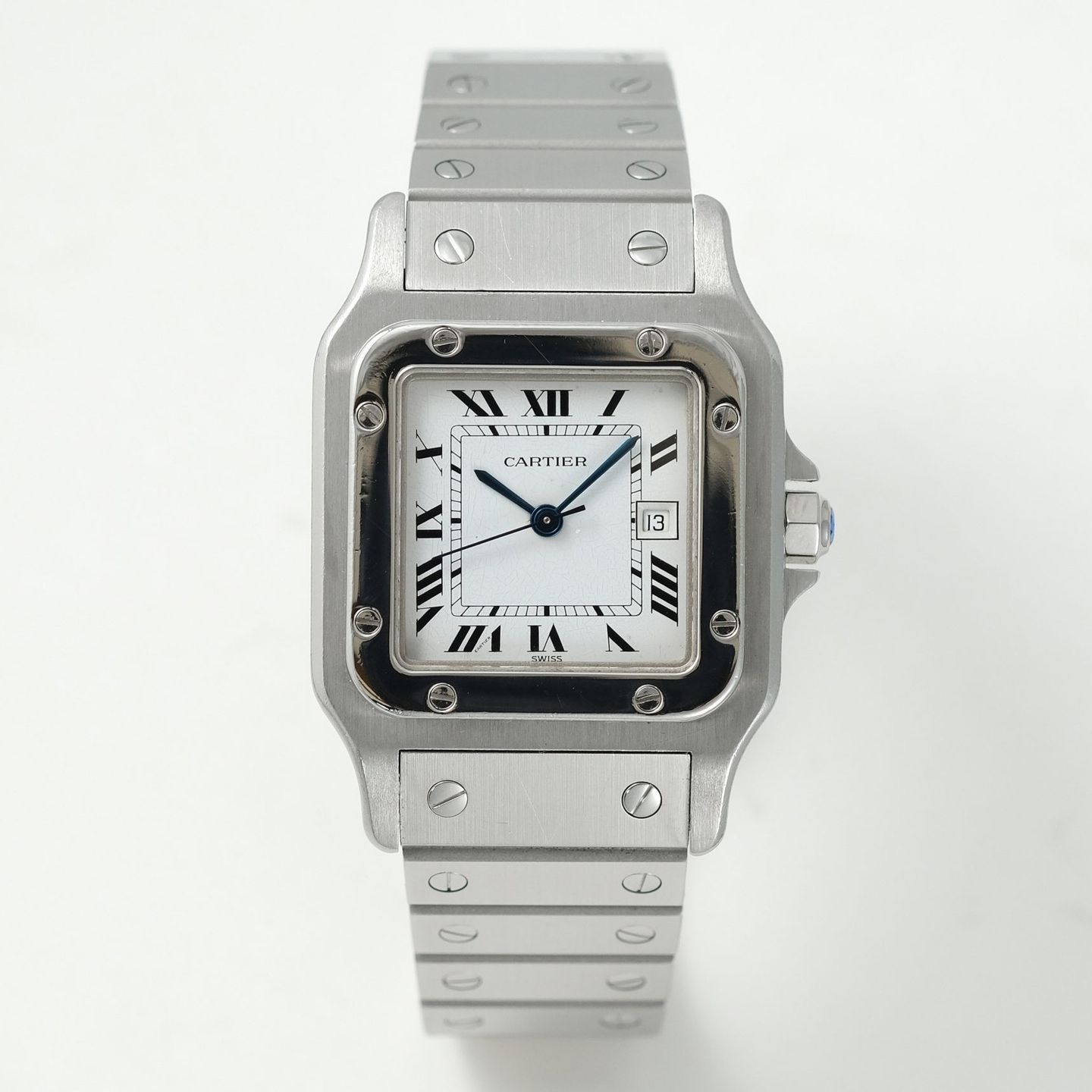 Cartier Santos 2960 (1980) - Wit wijzerplaat 41mm Staal (2/8)