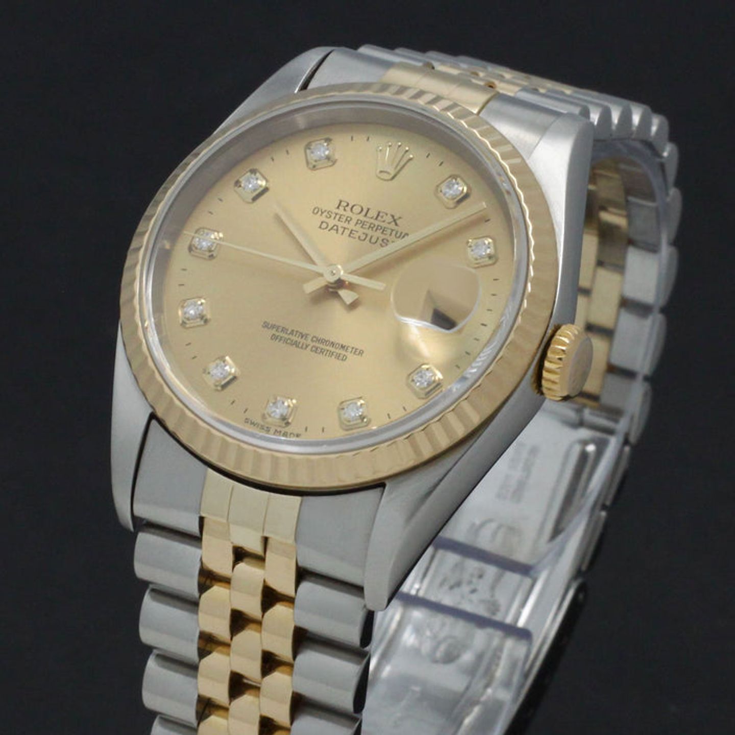 Rolex Datejust 36 16233 (2002) - Gold dial 36 mm Gold/Steel case (7/7)