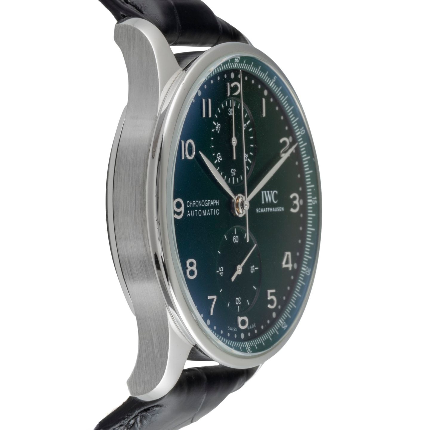 IWC Portuguese Chronograph IW371615 (Unknown (random serial)) - Green dial 41 mm Steel case (7/8)