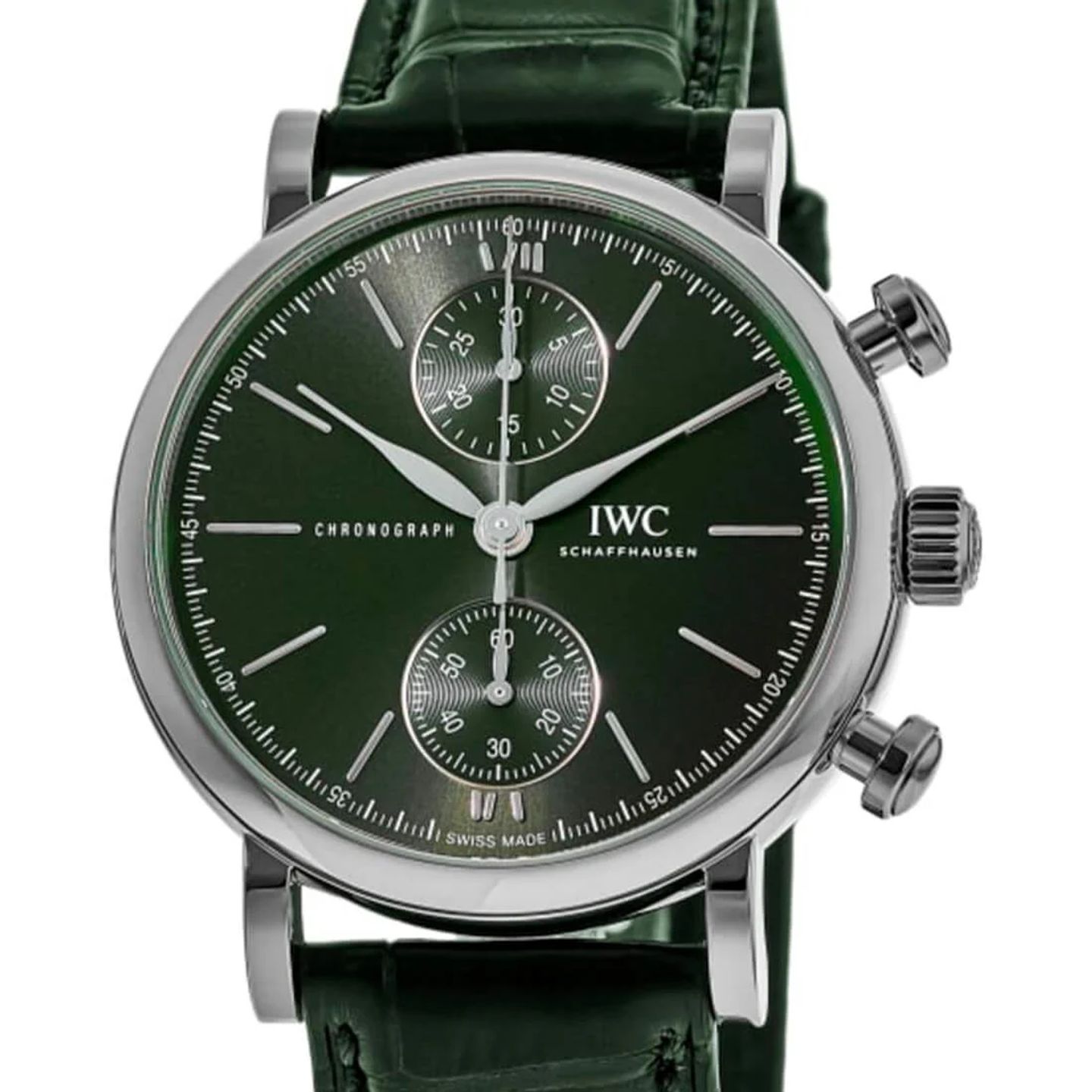 IWC Portofino Chronograph IW391405 (2024) - Groen wijzerplaat 39mm Staal (1/3)