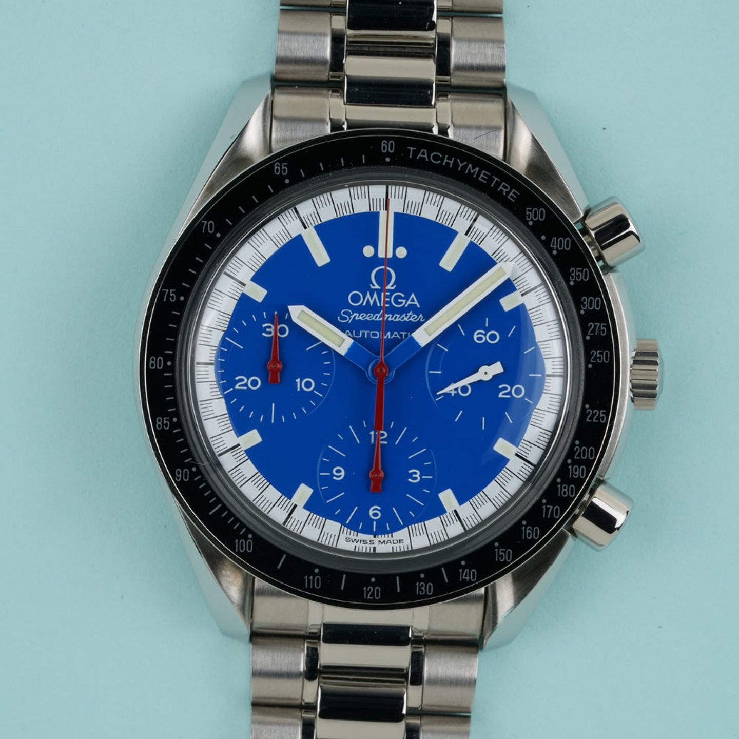 Omega Speedmaster 3510.81 (1999) - Blue dial 39 mm Steel case (1/8)
