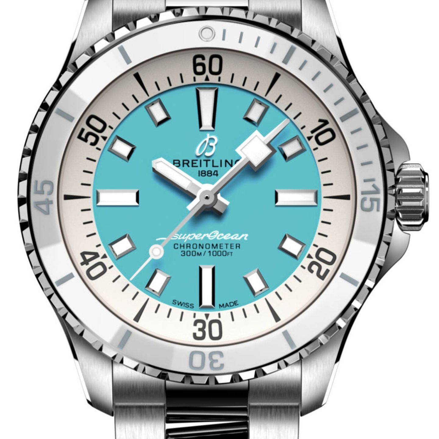 Breitling Superocean A17377211C1A1 (2024) - Turquoise wijzerplaat 36mm Staal (1/1)