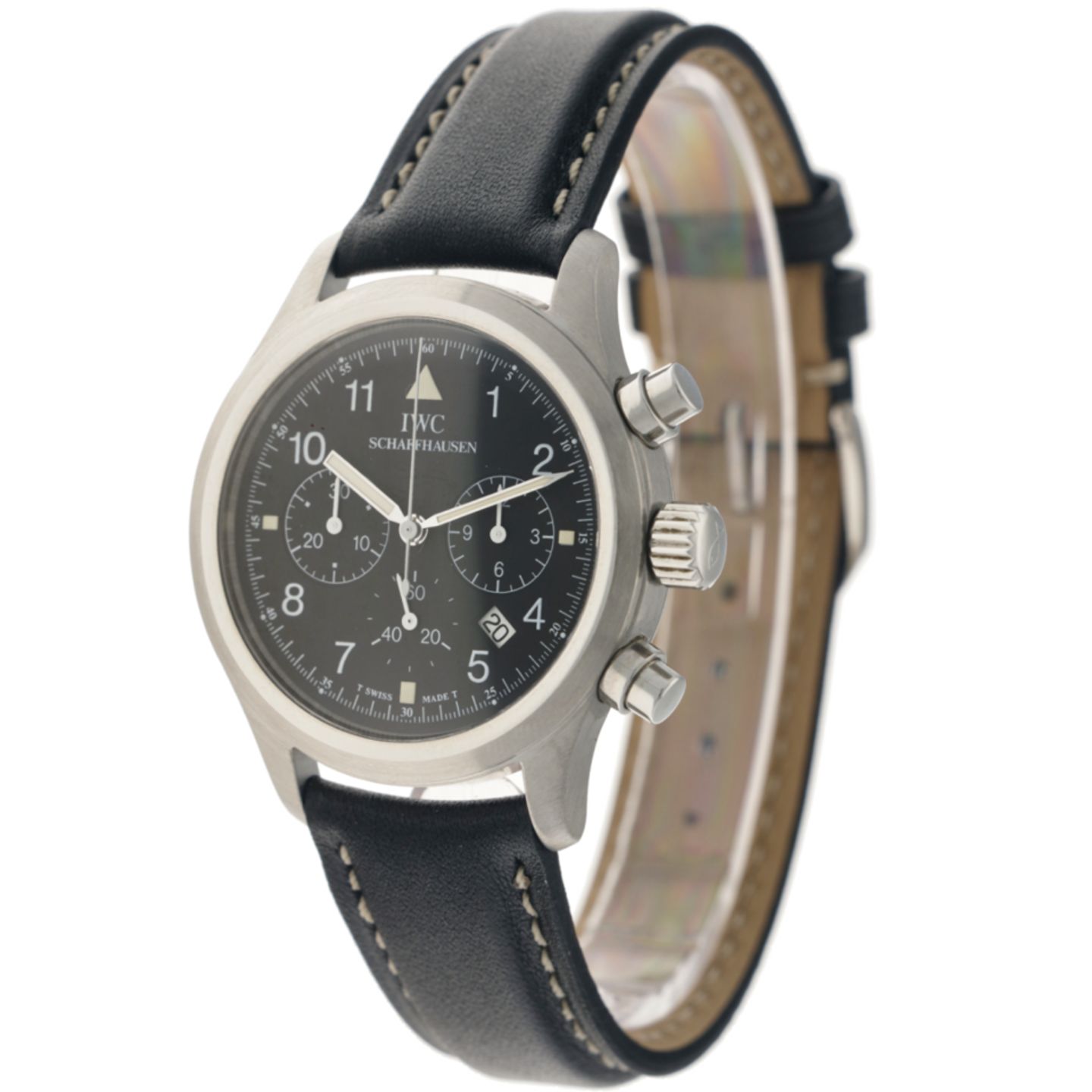 IWC Pilot Chronograph IW3741001 (Onbekend (willekeurig serienummer)) - Zwart wijzerplaat 36mm Staal (2/6)