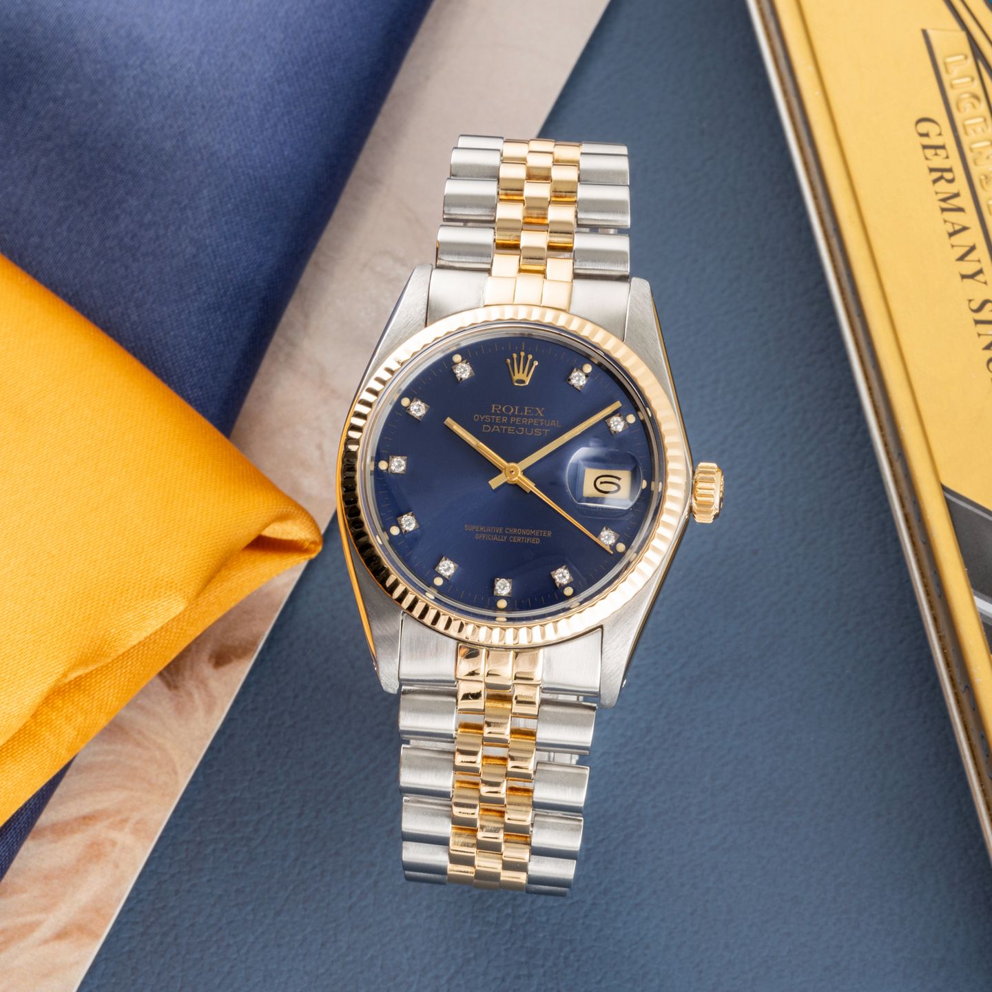 Rolex Datejust 36 16013 (1975) - Blauw wijzerplaat 36mm Goud/Staal (1/8)