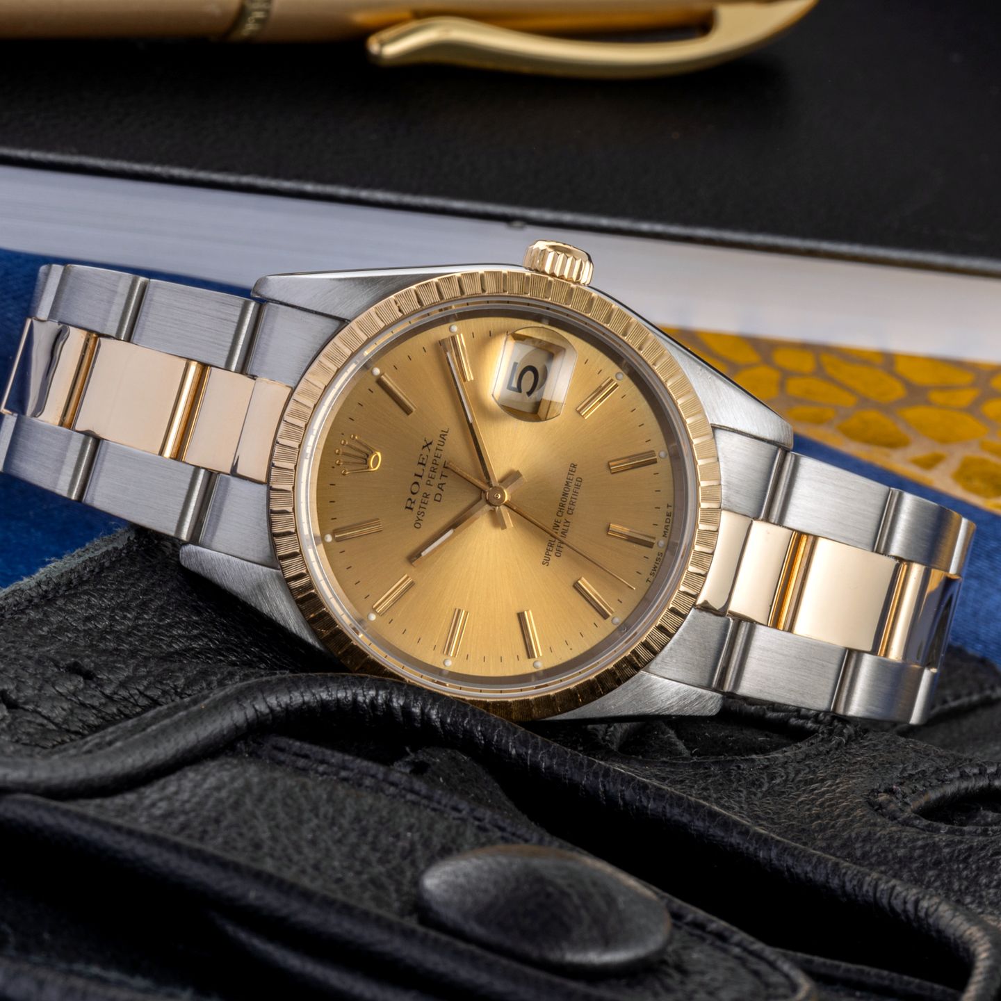 Rolex Oyster Perpetual Date 15223 (1993) - 34mm Goud/Staal (2/8)