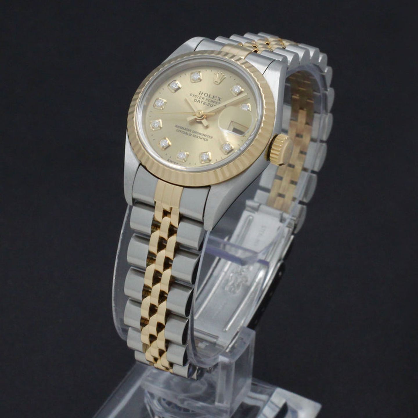 Rolex Lady-Datejust 69173 (1996) - Gold dial 26 mm Gold/Steel case (5/7)