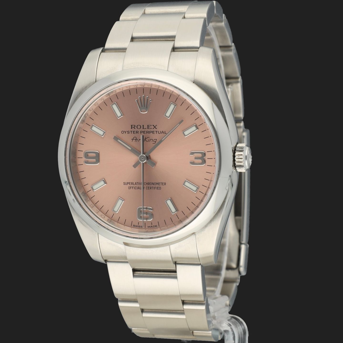 Rolex Oyster Perpetual 34 114200 (2014) - Pink dial 34 mm Steel case (1/8)