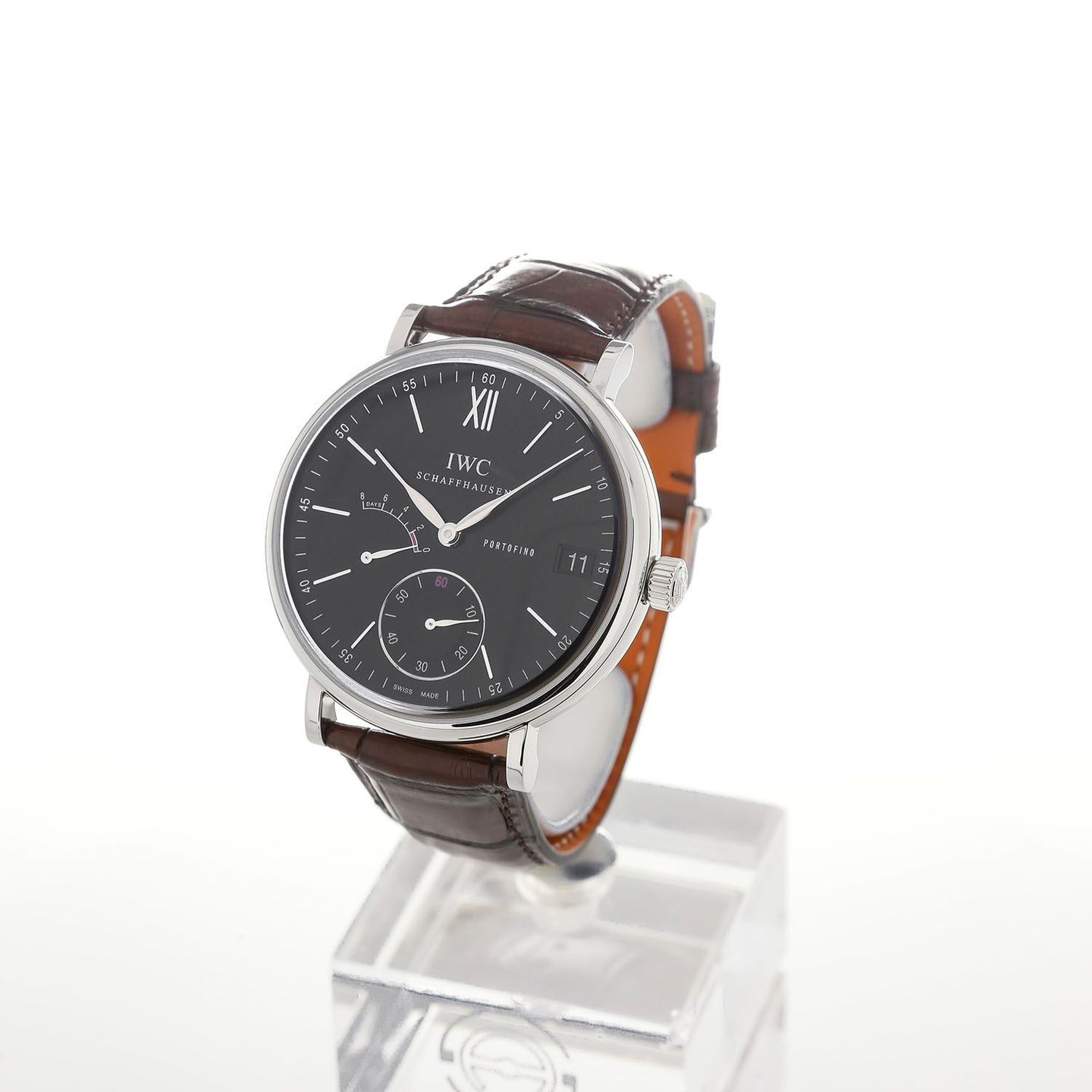 IWC Portofino Hand-Wound IW510102 (2024) - Zwart wijzerplaat 45mm Staal (3/4)