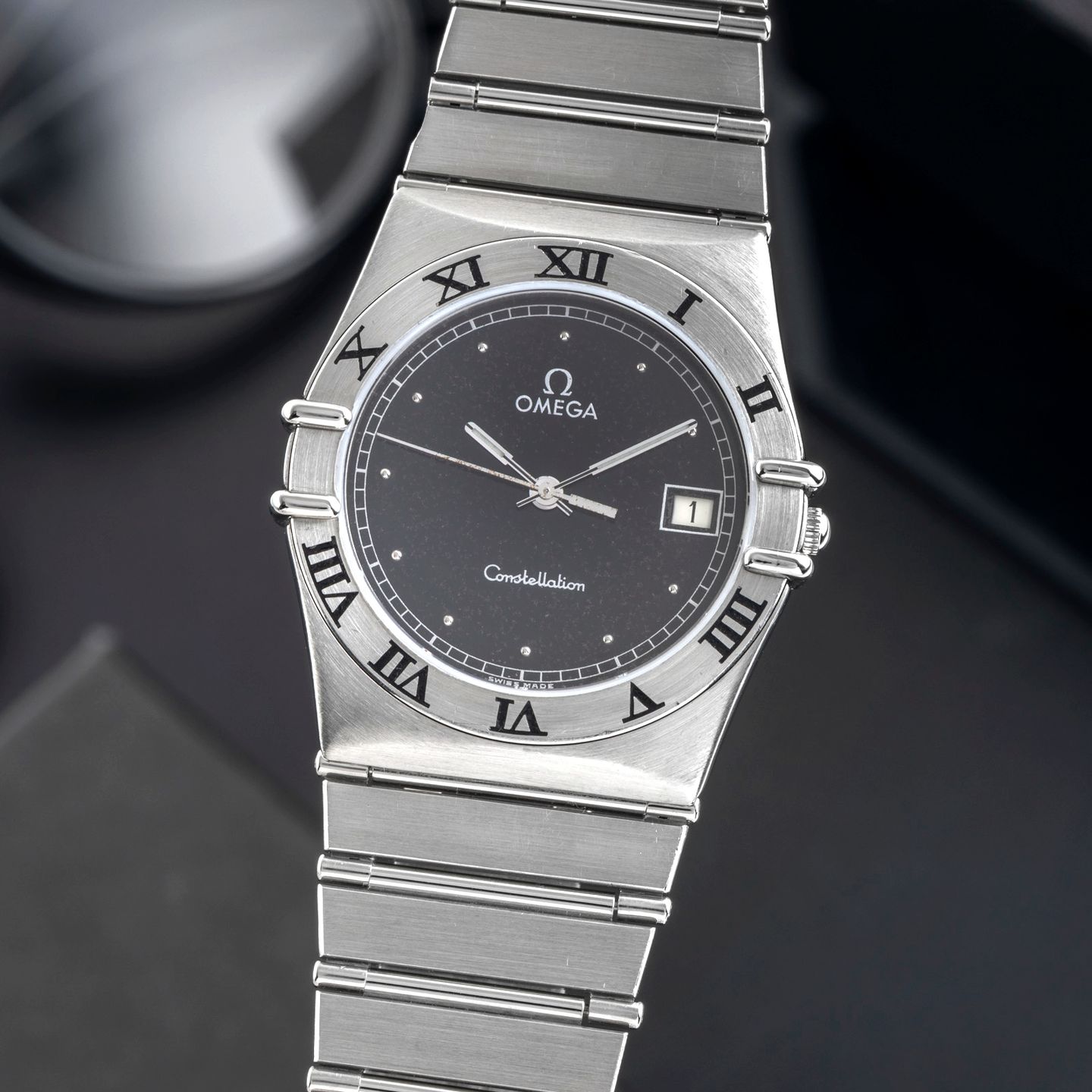 Omega Constellation 396.1070 (1986) - Zwart wijzerplaat 32mm Staal (3/8)