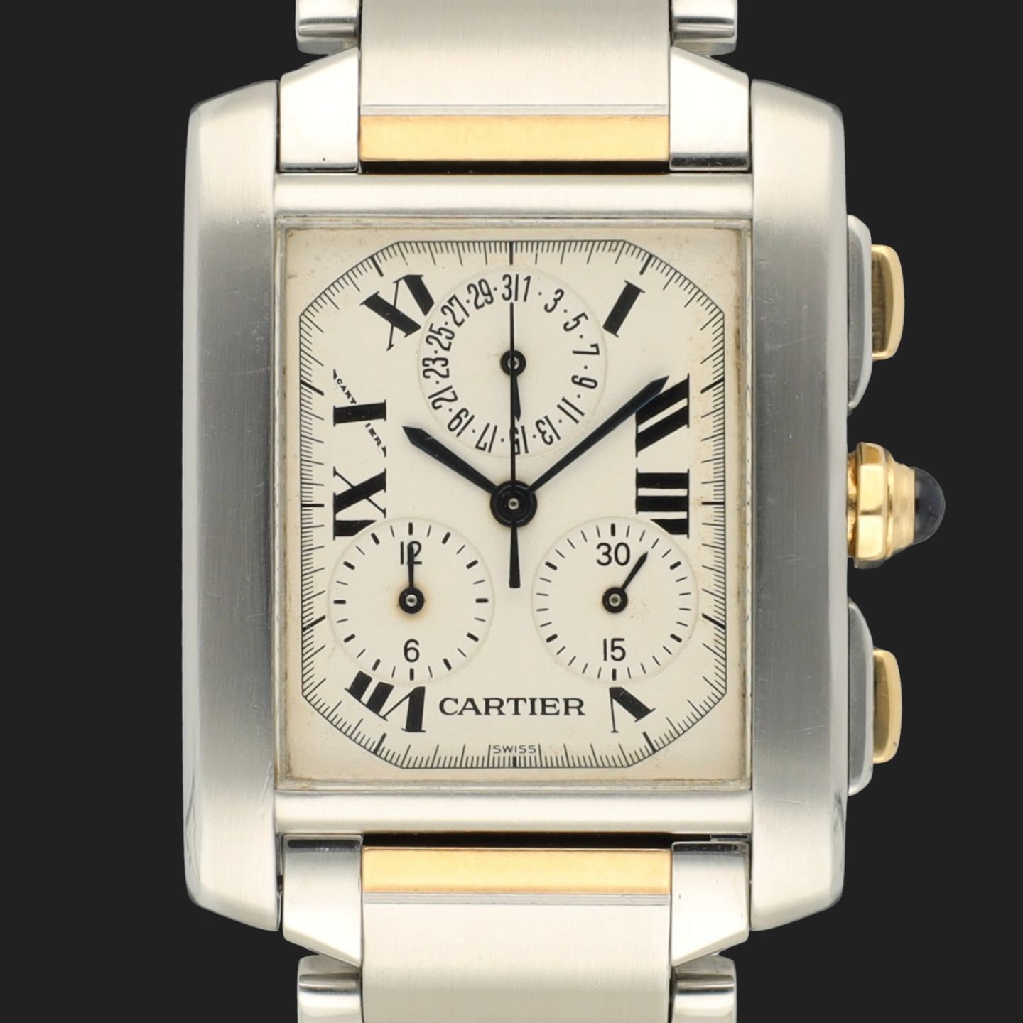 Cartier Tank Française 2303 (Unknown (random serial)) - White dial 28 mm Steel case (3/7)