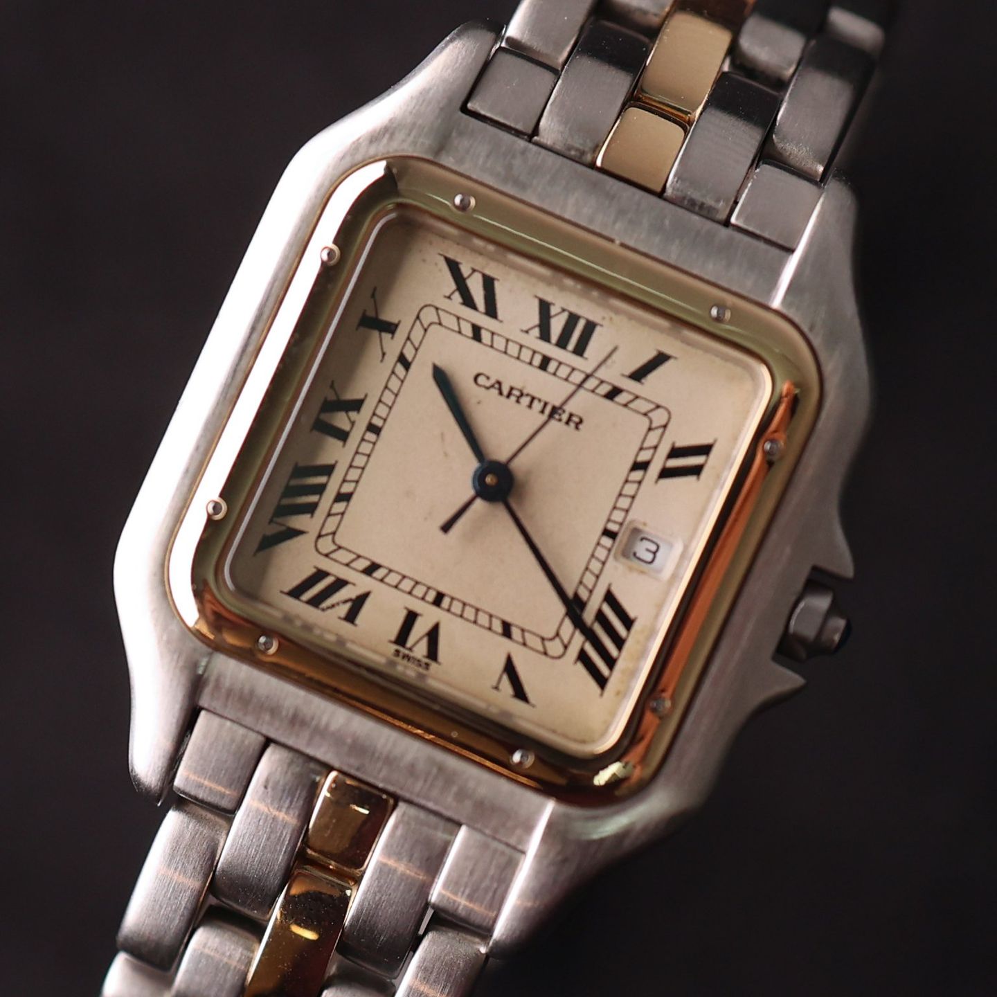 Cartier Panthère 83957 (Unknown (random serial)) - Champagne dial 29 mm Gold/Steel case (5/6)