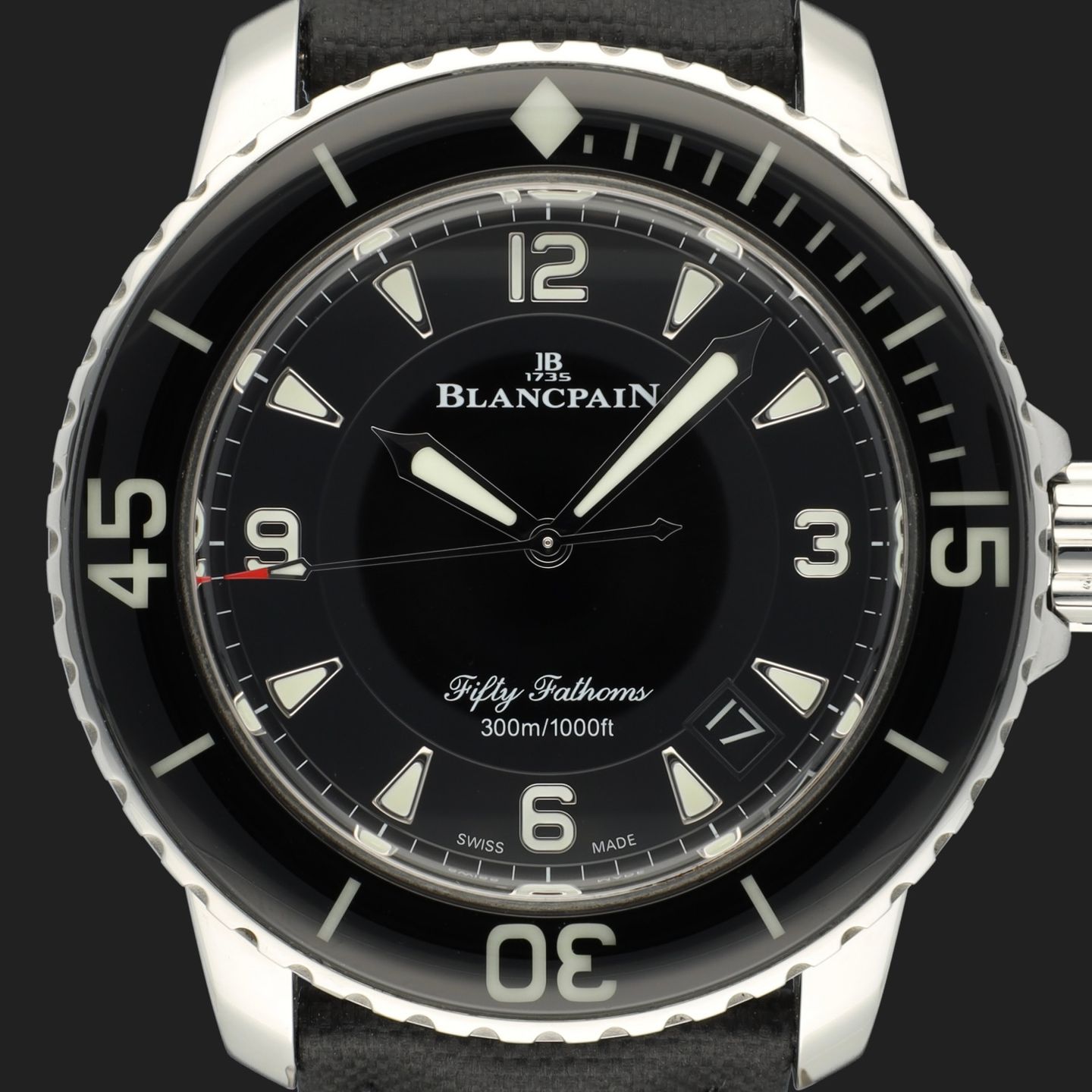 Blancpain Fifty Fathoms 5015-1130-52A (2019) - Zwart wijzerplaat 45mm Staal (2/8)