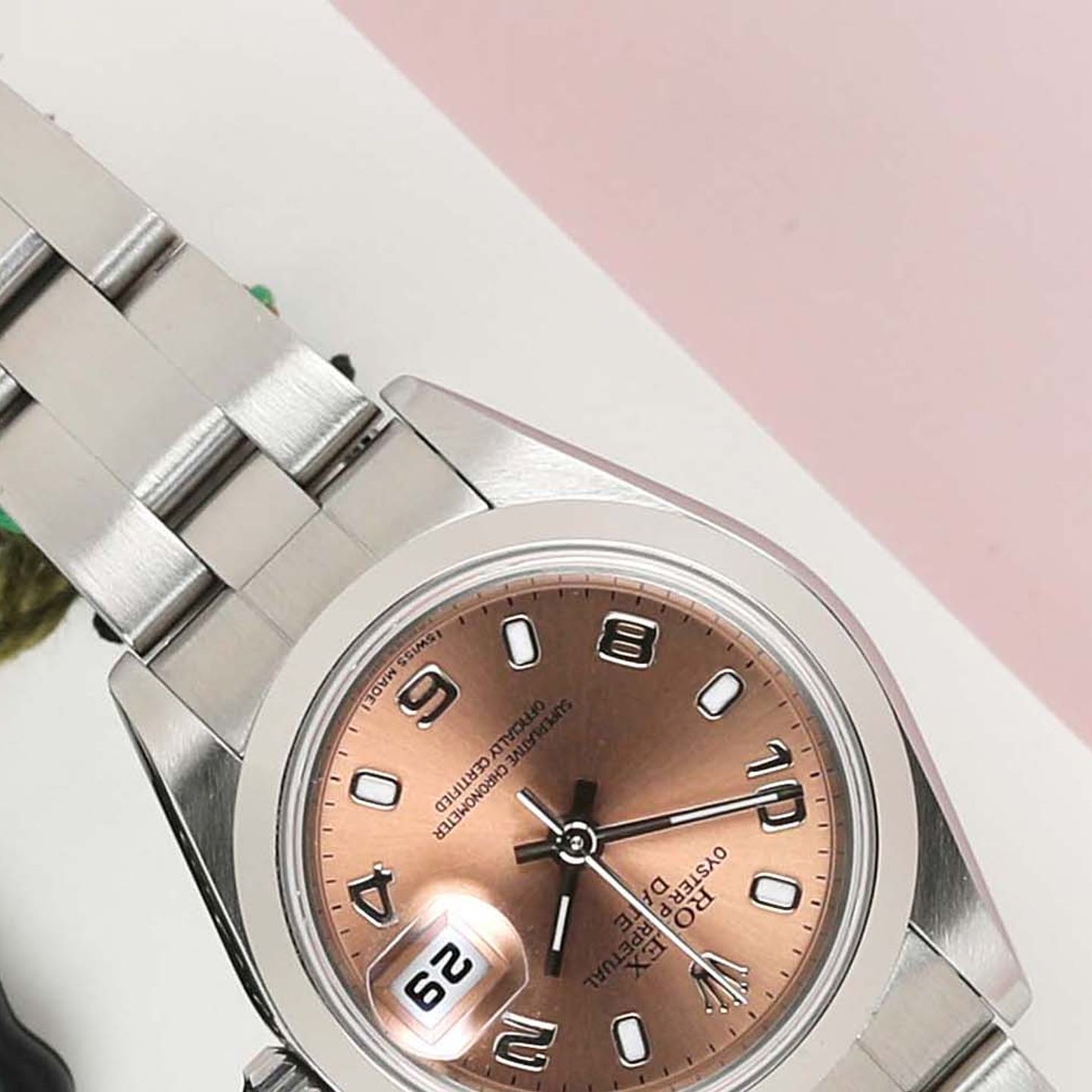 Rolex Oyster Perpetual Lady Date 79160 (2000) - Pink dial 26 mm Steel case (4/7)