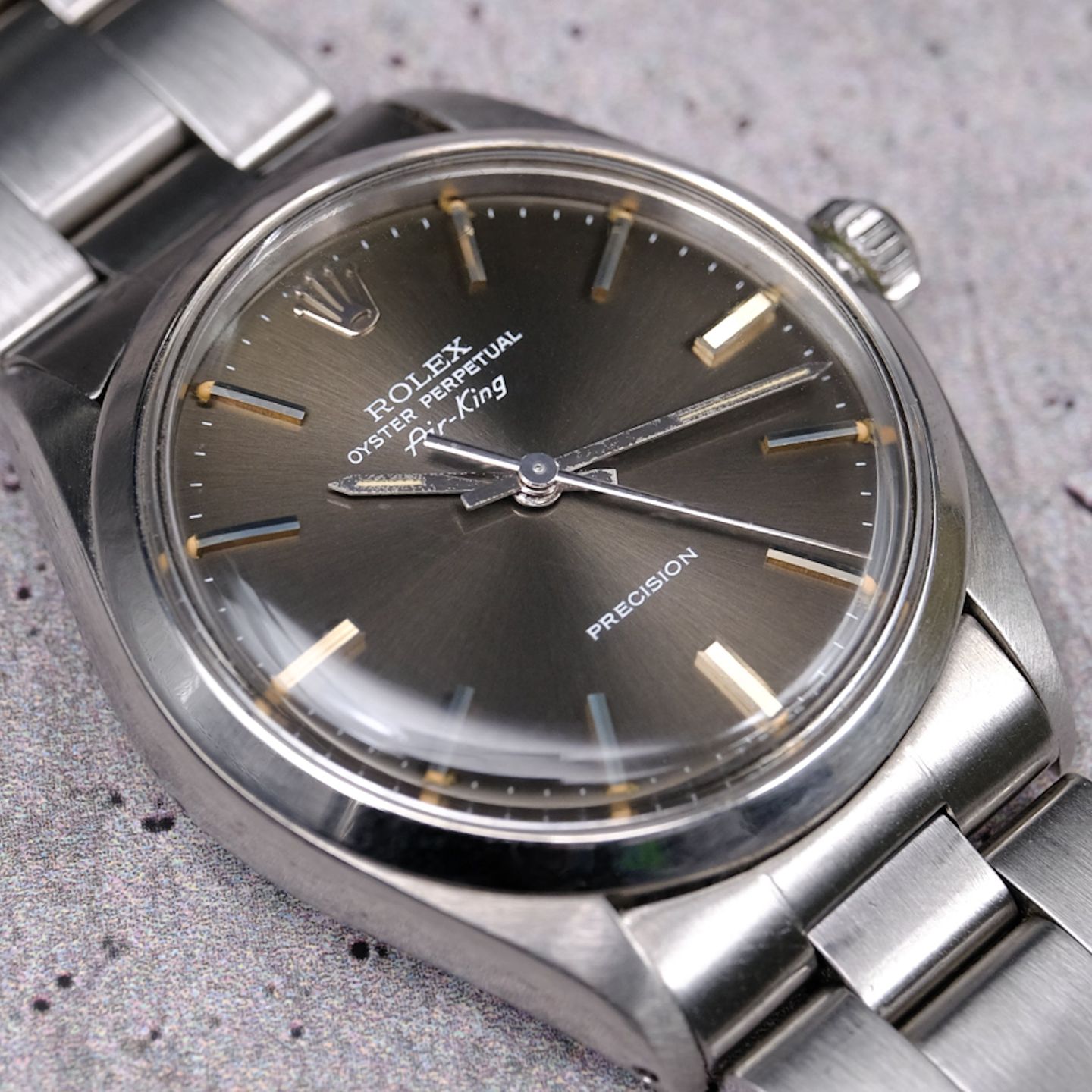 Rolex Air-King 5500 (1977) - Zwart wijzerplaat 34mm Staal (3/4)