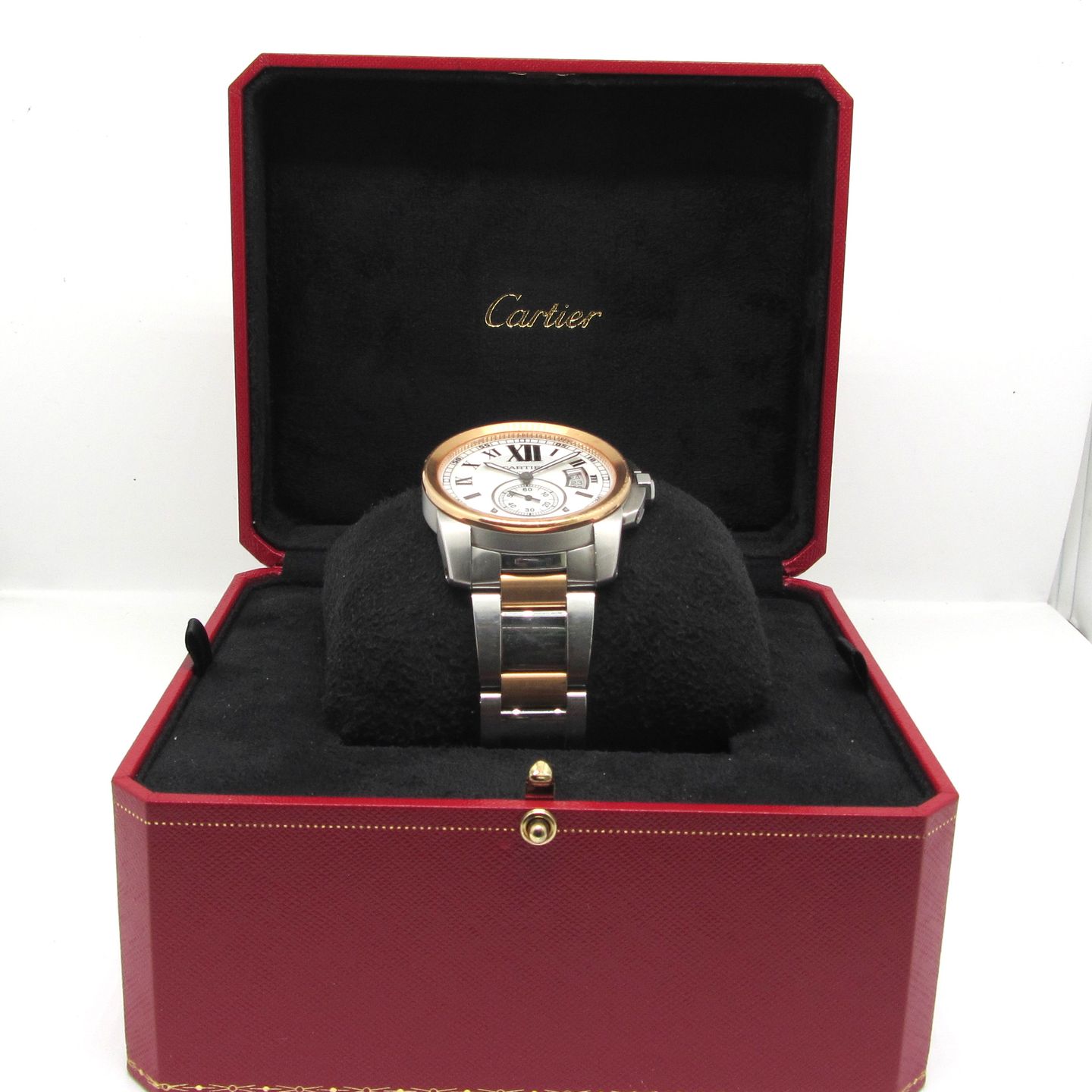 Cartier Calibre de Cartier 3389 (2017) - Wit wijzerplaat 42mm Goud/Staal (4/7)