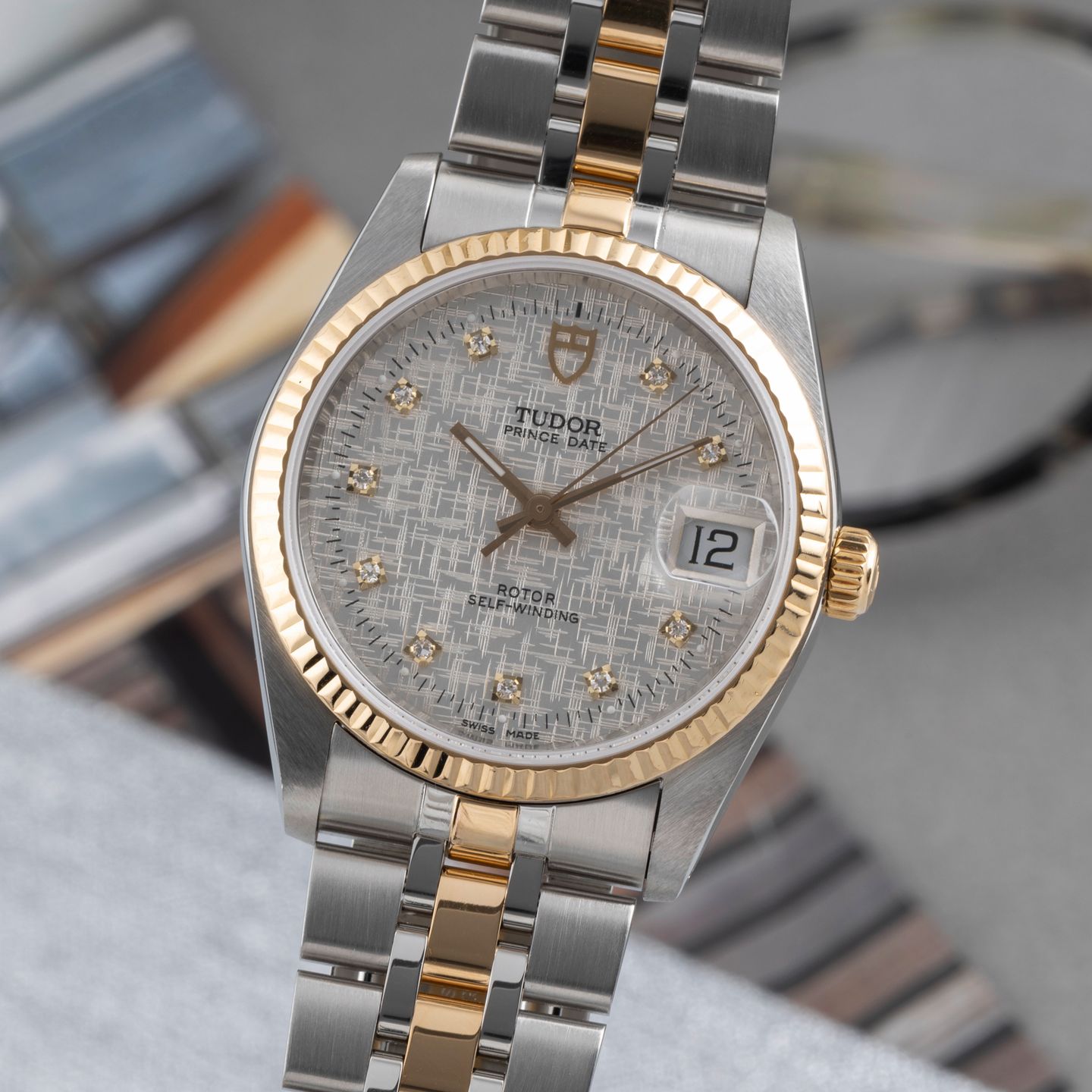 Tudor Prince Date 74033 (Unknown (random serial)) - Silver dial 34 mm Gold/Steel case (3/8)