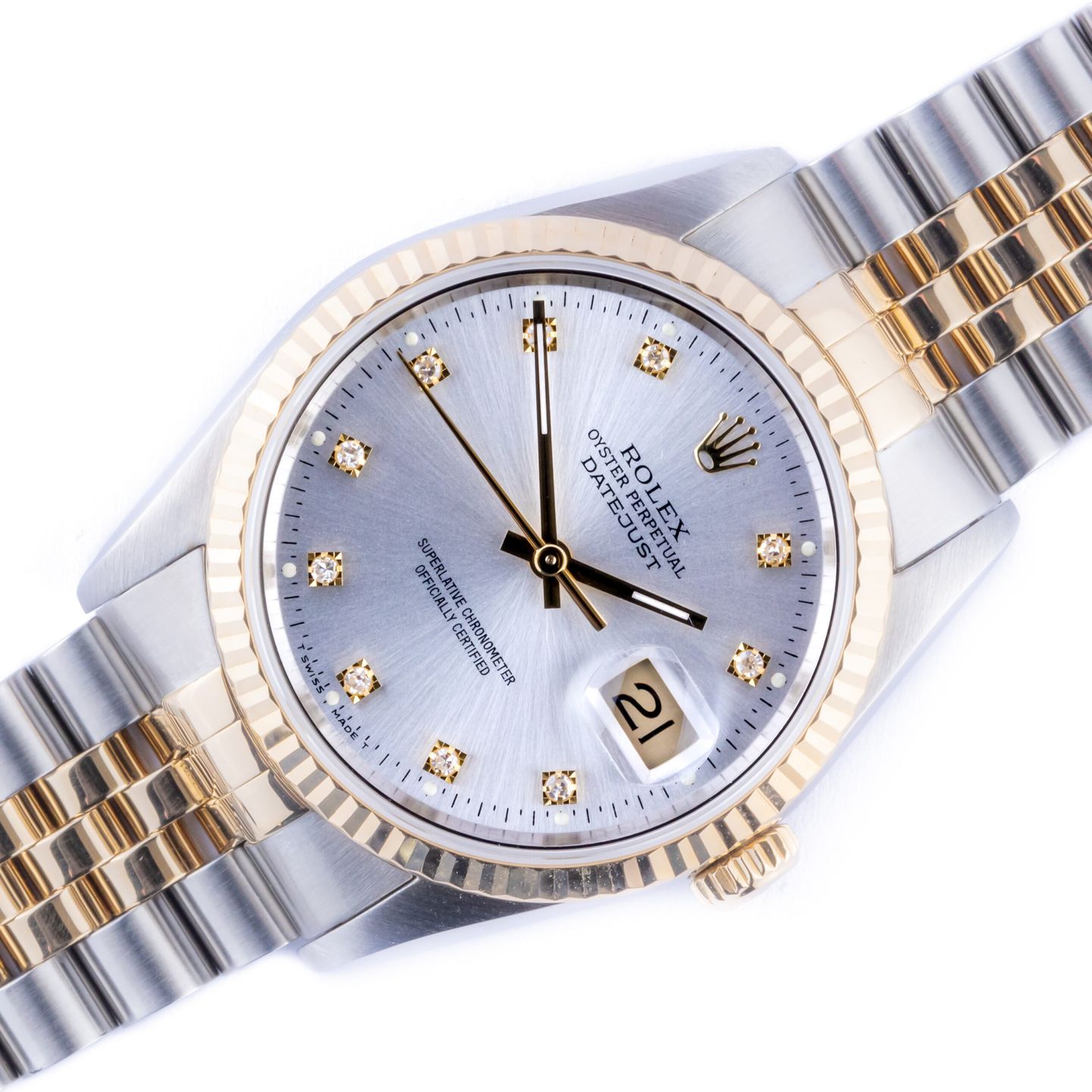 Rolex Datejust 36 16233 (1993) - Grey dial 36 mm Gold/Steel case (1/8)