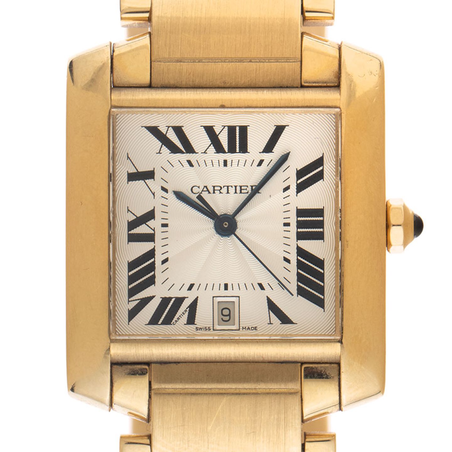 Cartier Tank Française 2302 (2009) - Silver dial 28 mm Steel case (1/8)