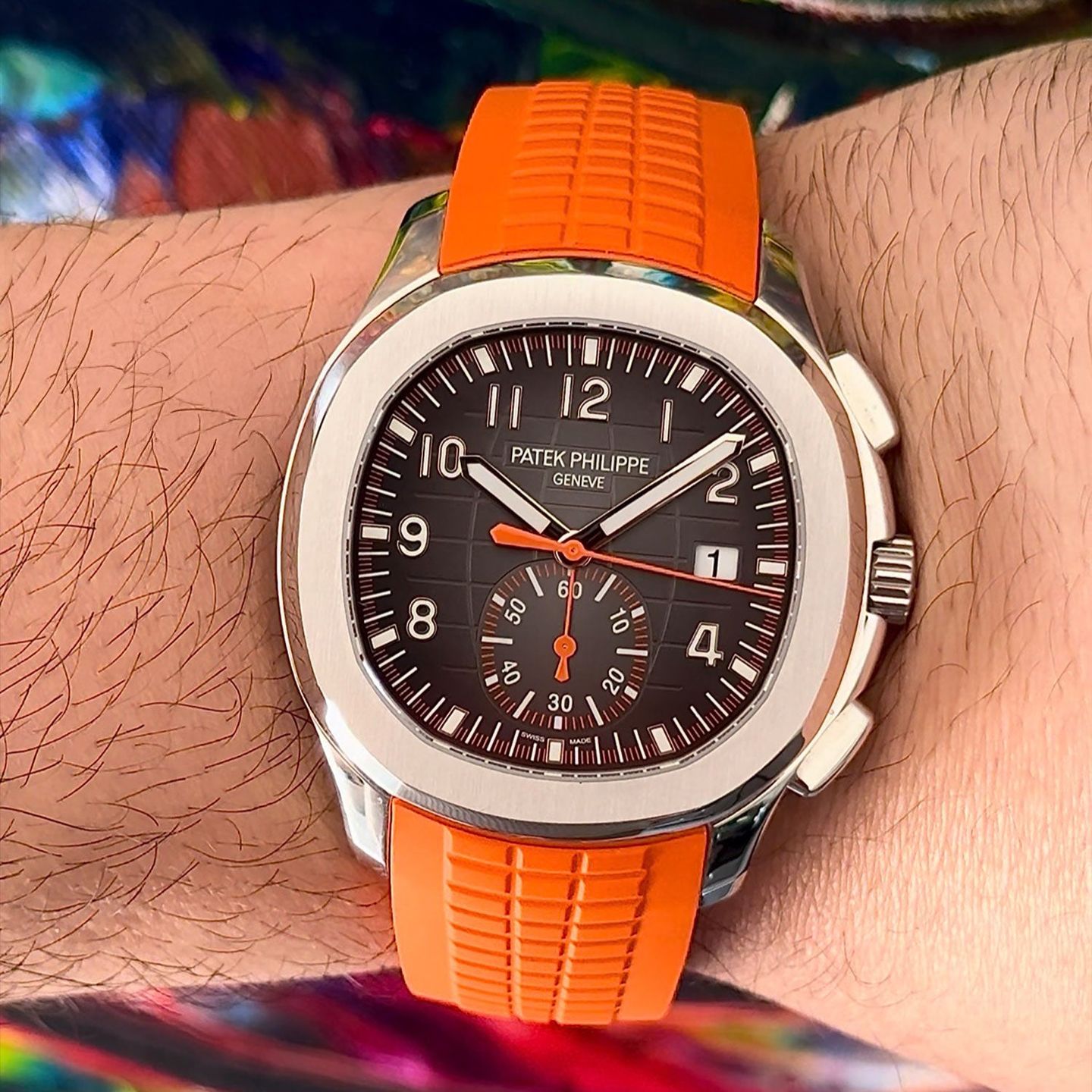 Patek Philippe Aquanaut 5968A-001 (2019) - Black dial 42 mm Steel case (7/8)