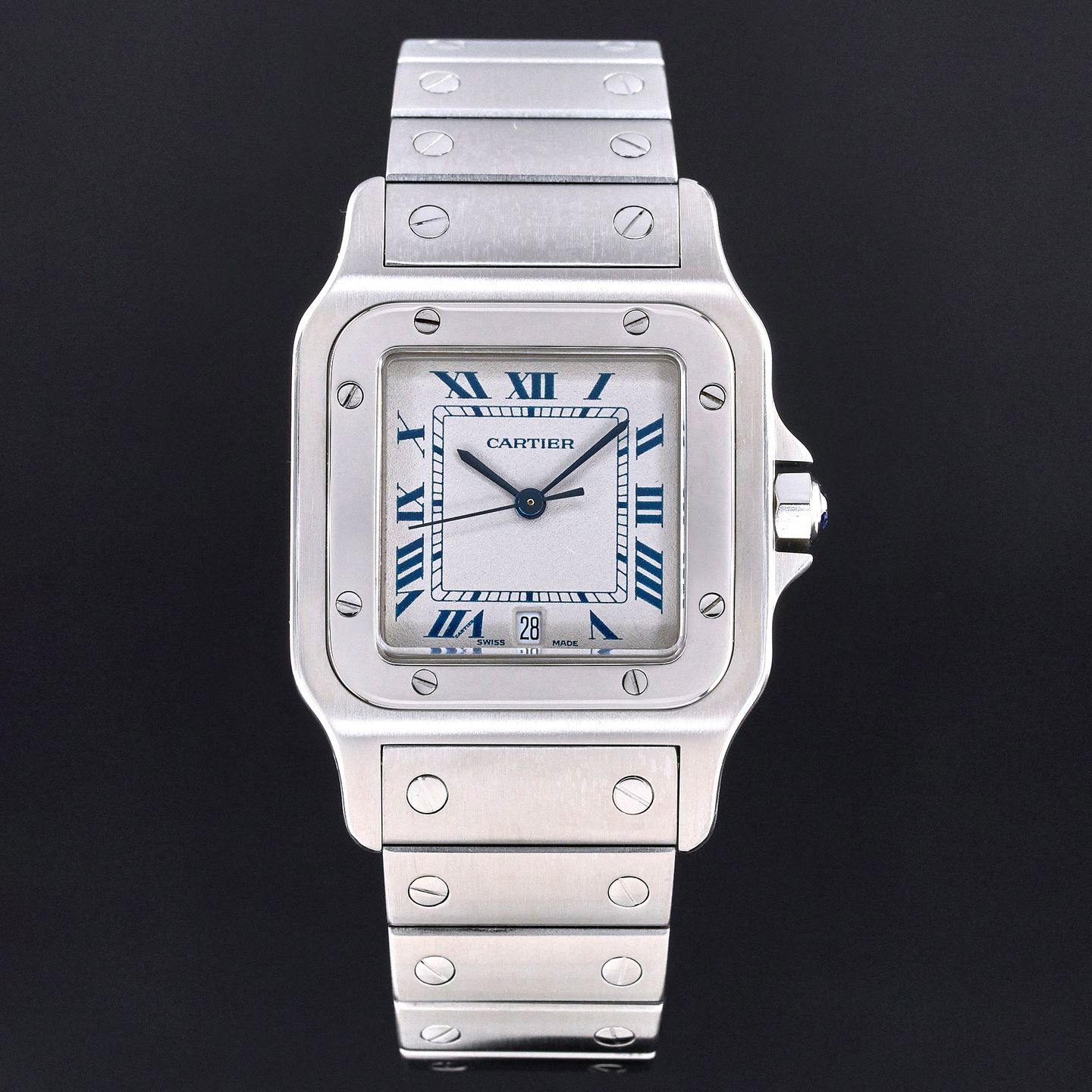 Cartier Santos Galbée W20018D6 (Onbekend (willekeurig serienummer)) - Zilver wijzerplaat 29mm Staal (3/8)