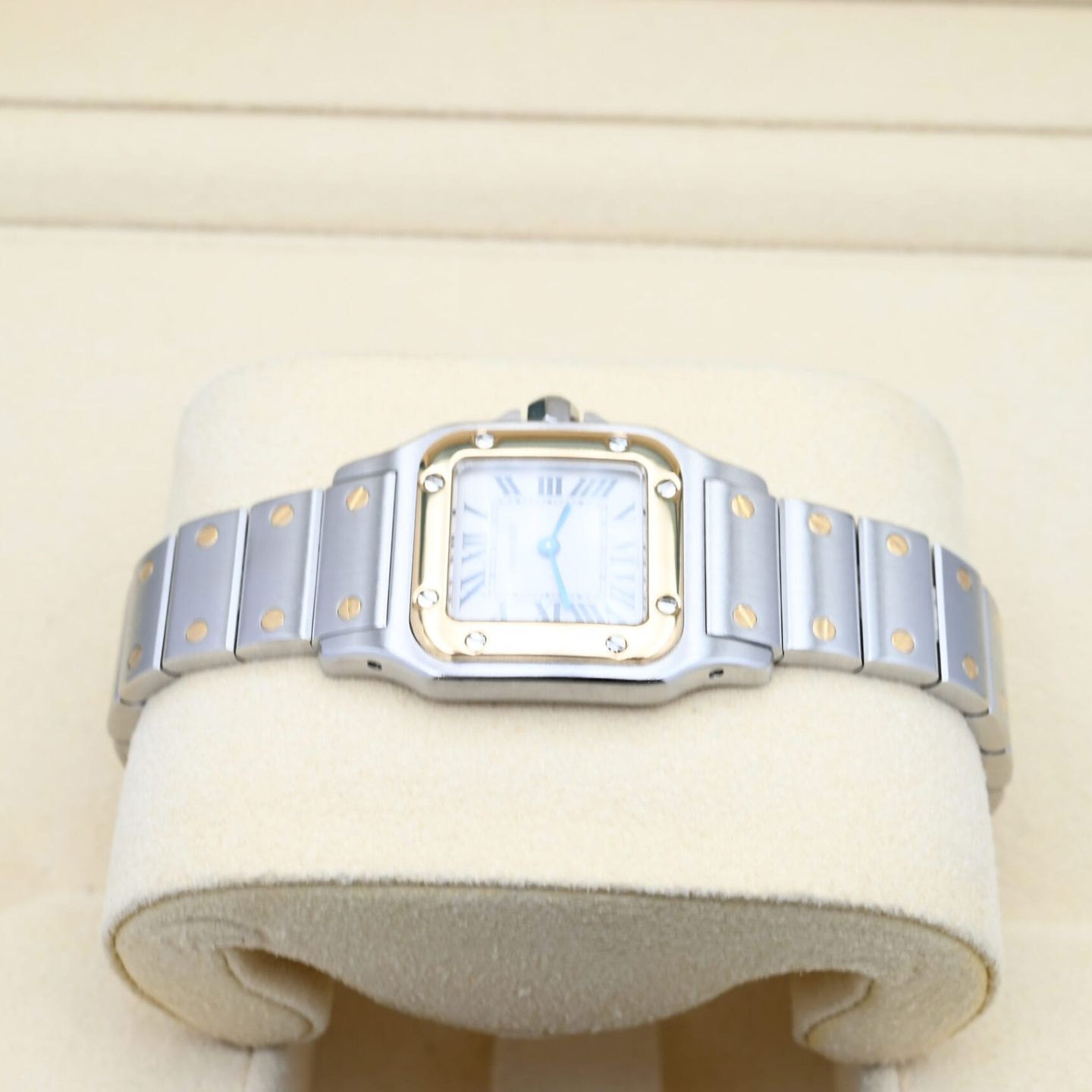 Cartier Santos Galbée 1567 (2001) - White dial 24 mm Gold/Steel case (3/8)