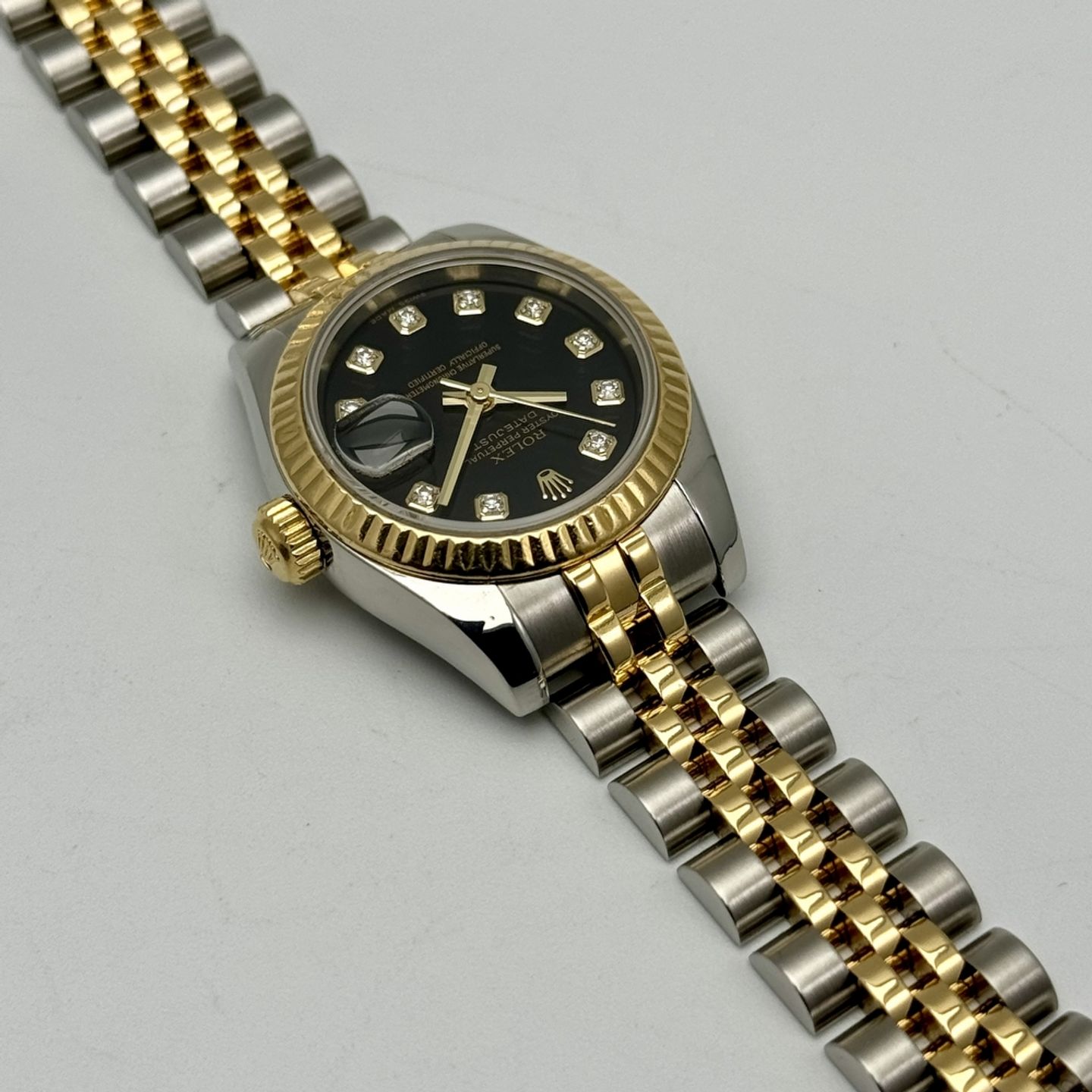 Rolex Lady-Datejust 179173 (2004) - Black dial 26 mm Gold/Steel case (8/10)