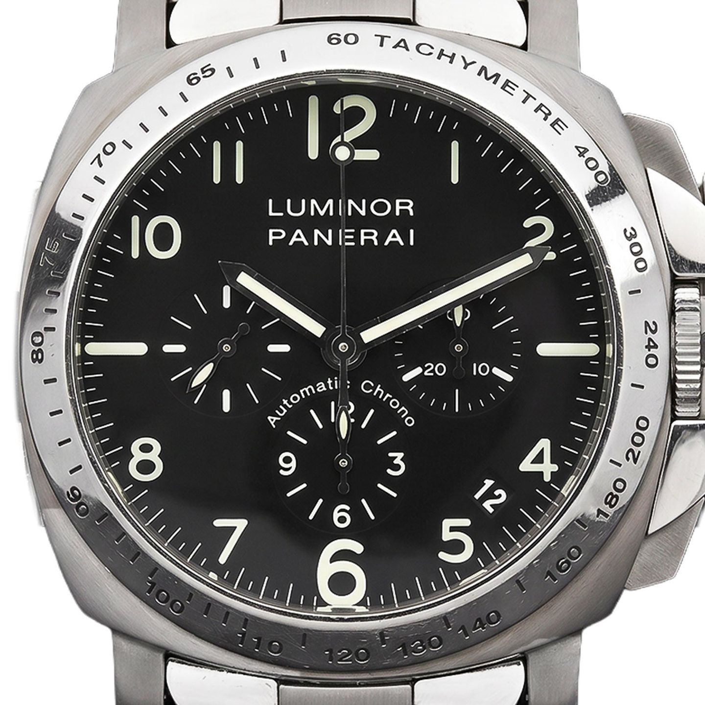 Panerai Luminor Chrono PAM00074 (Onbekend (willekeurig serienummer)) - Zwart wijzerplaat 40mm Titanium (2/4)