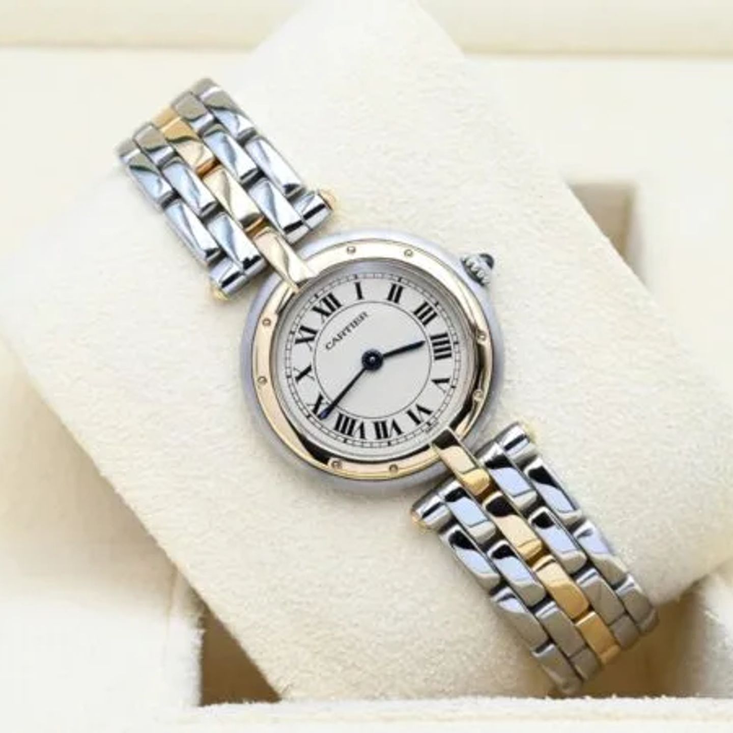 Cartier Panthère 166920 (1991) - Wit wijzerplaat 24mm Goud/Staal (1/8)