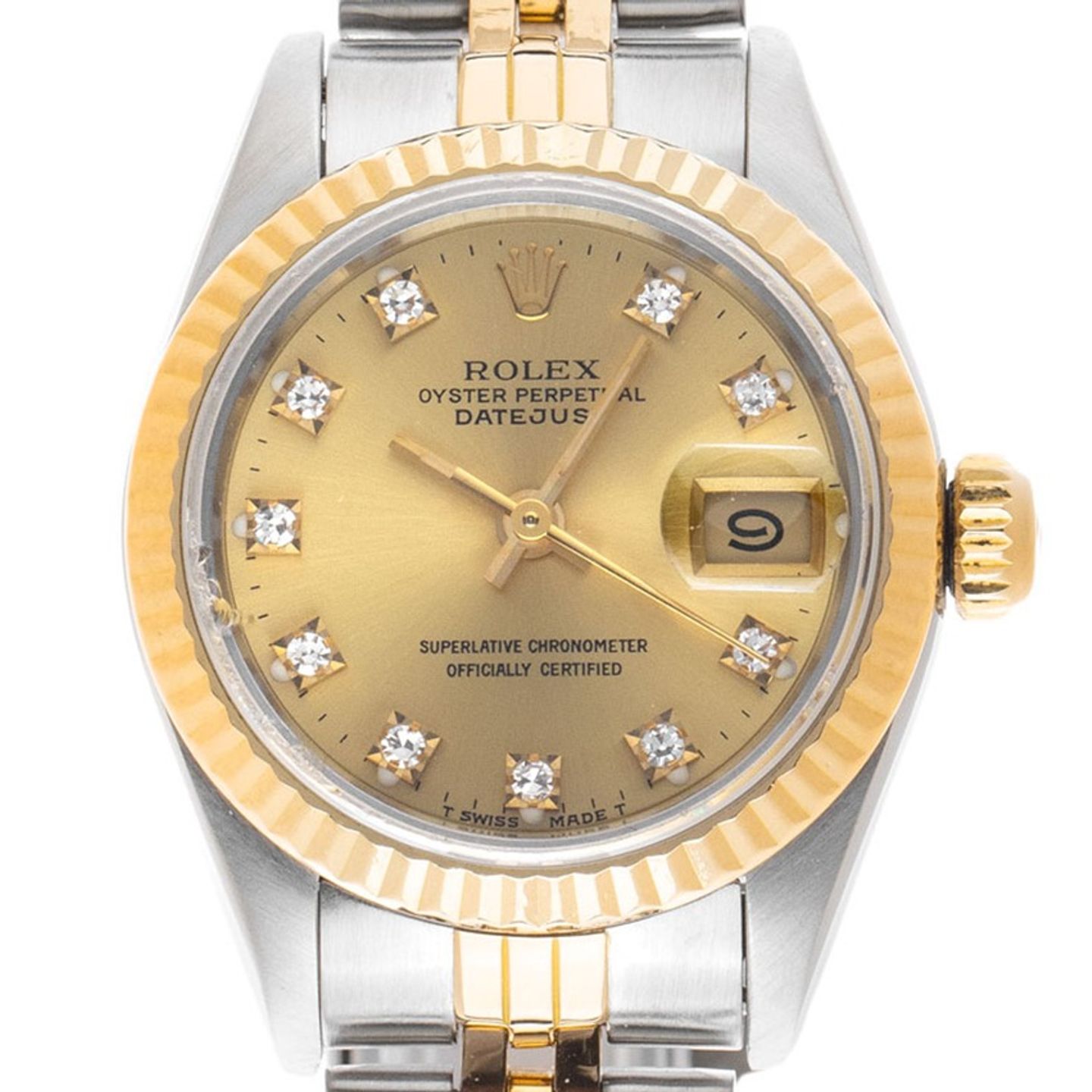 Rolex Lady-Datejust 69173 (1986) - Champagne dial 26 mm Gold/Steel case (1/8)