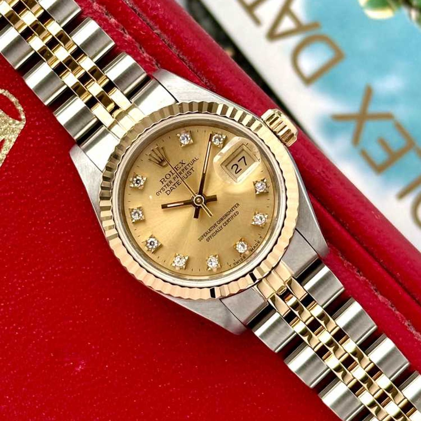 Rolex Lady-Datejust 69173G (1989) - Gold dial 26 mm Gold/Steel case (6/8)