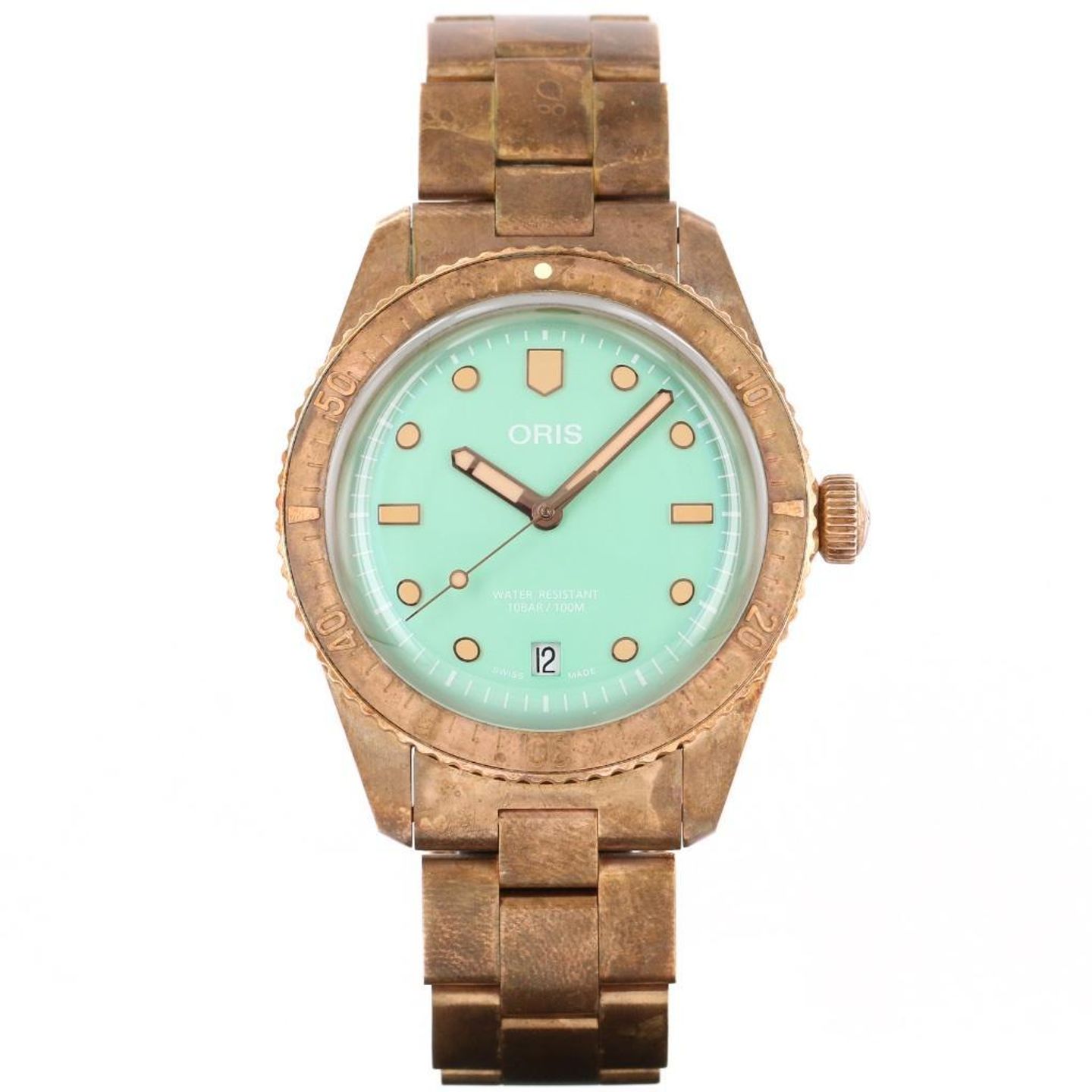 Oris Divers Sixty Five 01 733 7771 3157-07 8 19 15 (2021) - Green dial 38 mm Bronze case (2/2)