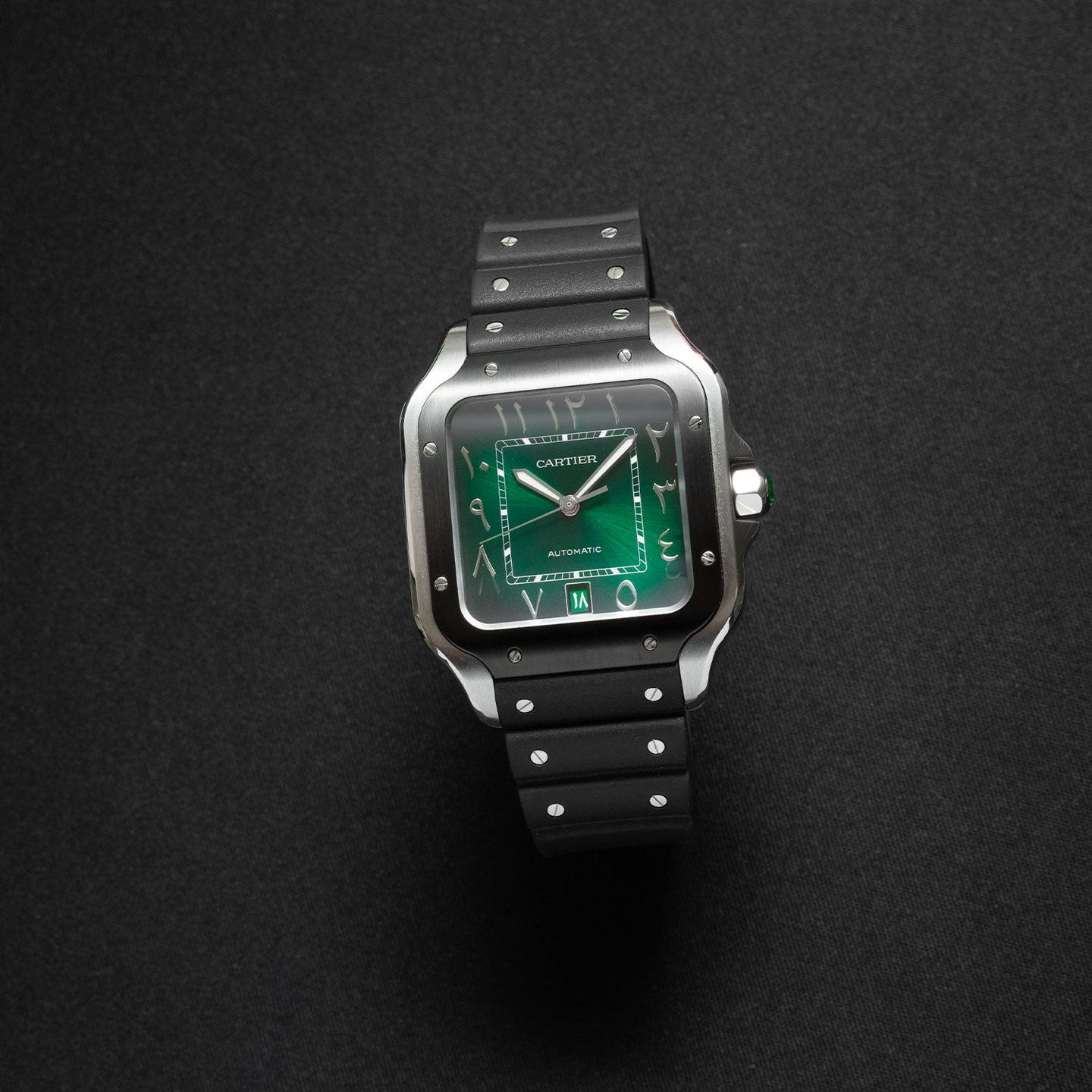 Cartier Santos WSSA0055 (2024) - Green dial 40 mm Steel case (2/6)