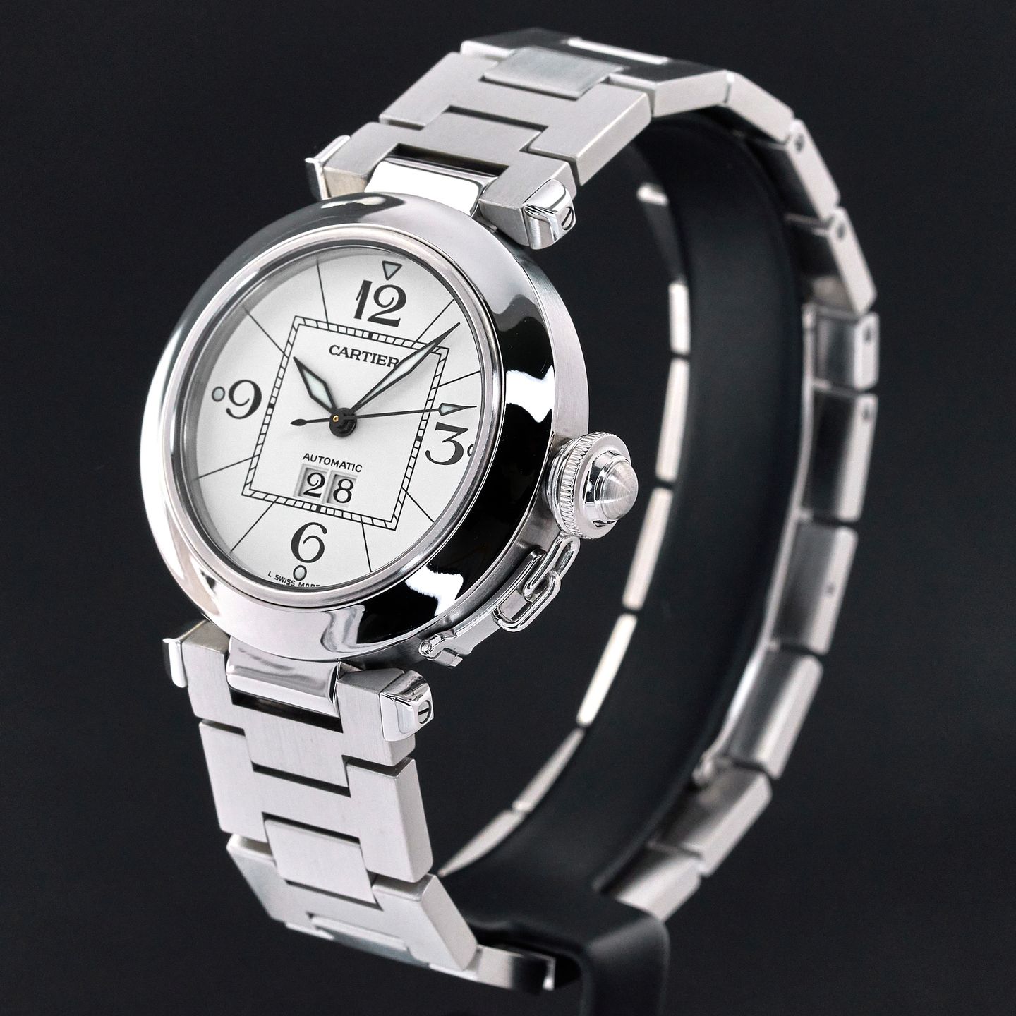 Cartier Pasha C W31055M7 (Onbekend (willekeurig serienummer)) - Wit wijzerplaat 35mm Staal (4/8)